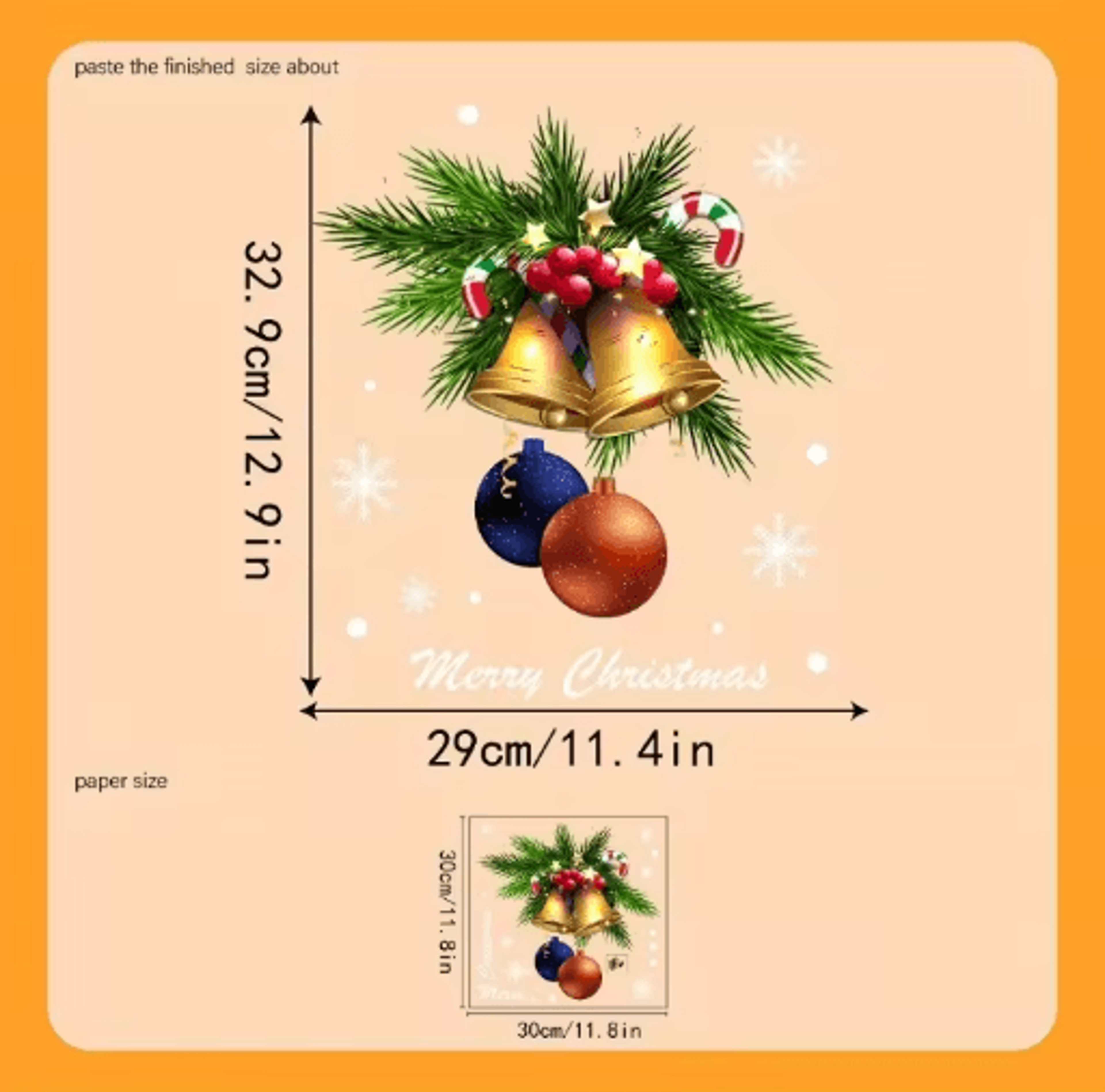 Reusable Christmas Window Stickers  Static Cling Golden Bells Red Berries  Snowflakes 1pc  2pcs 3
