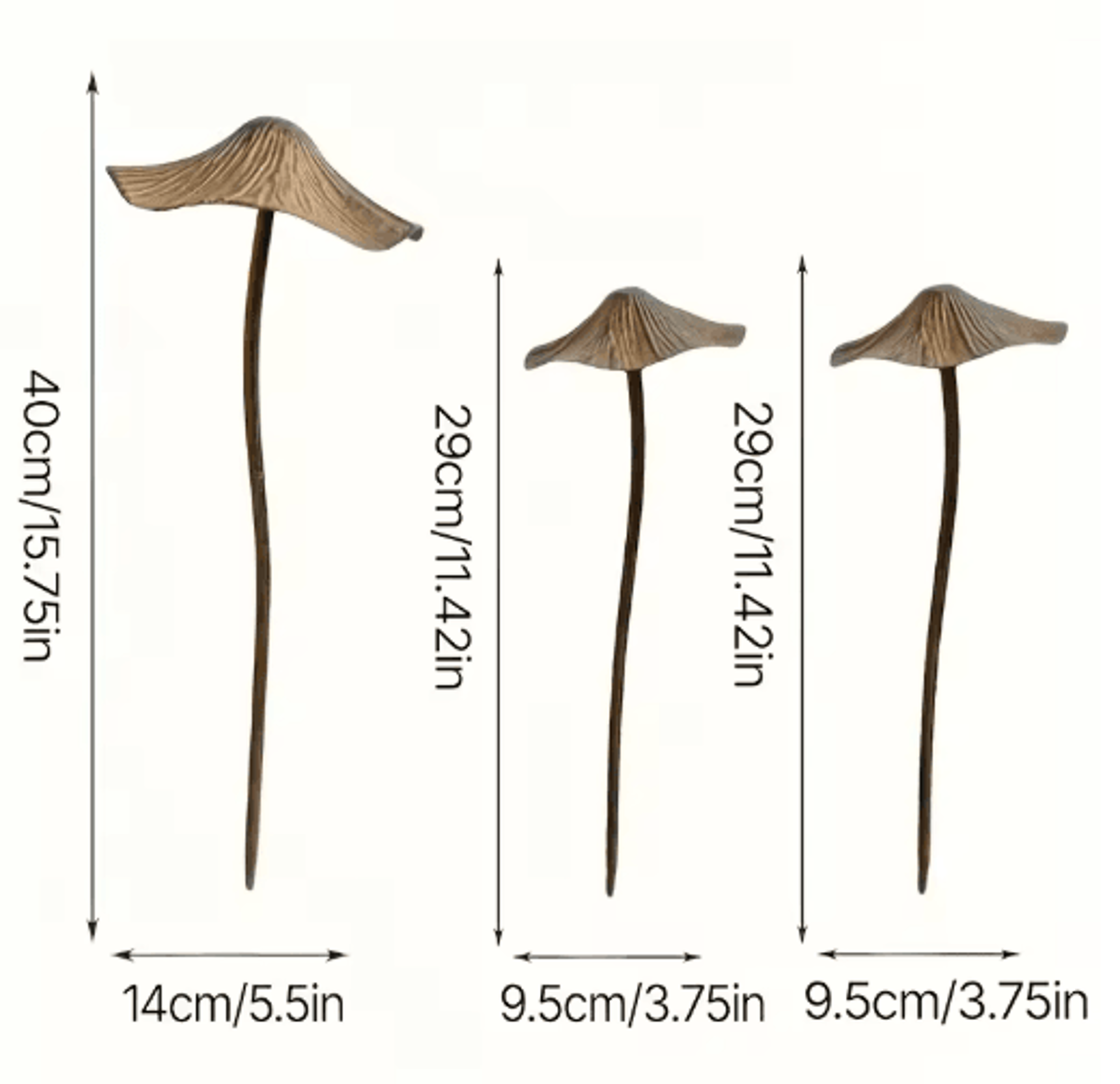 Retro Rusty Metal Mushroom Garden Decor 3Piece Set  Vintage Outdoor Mushroom Statues 2