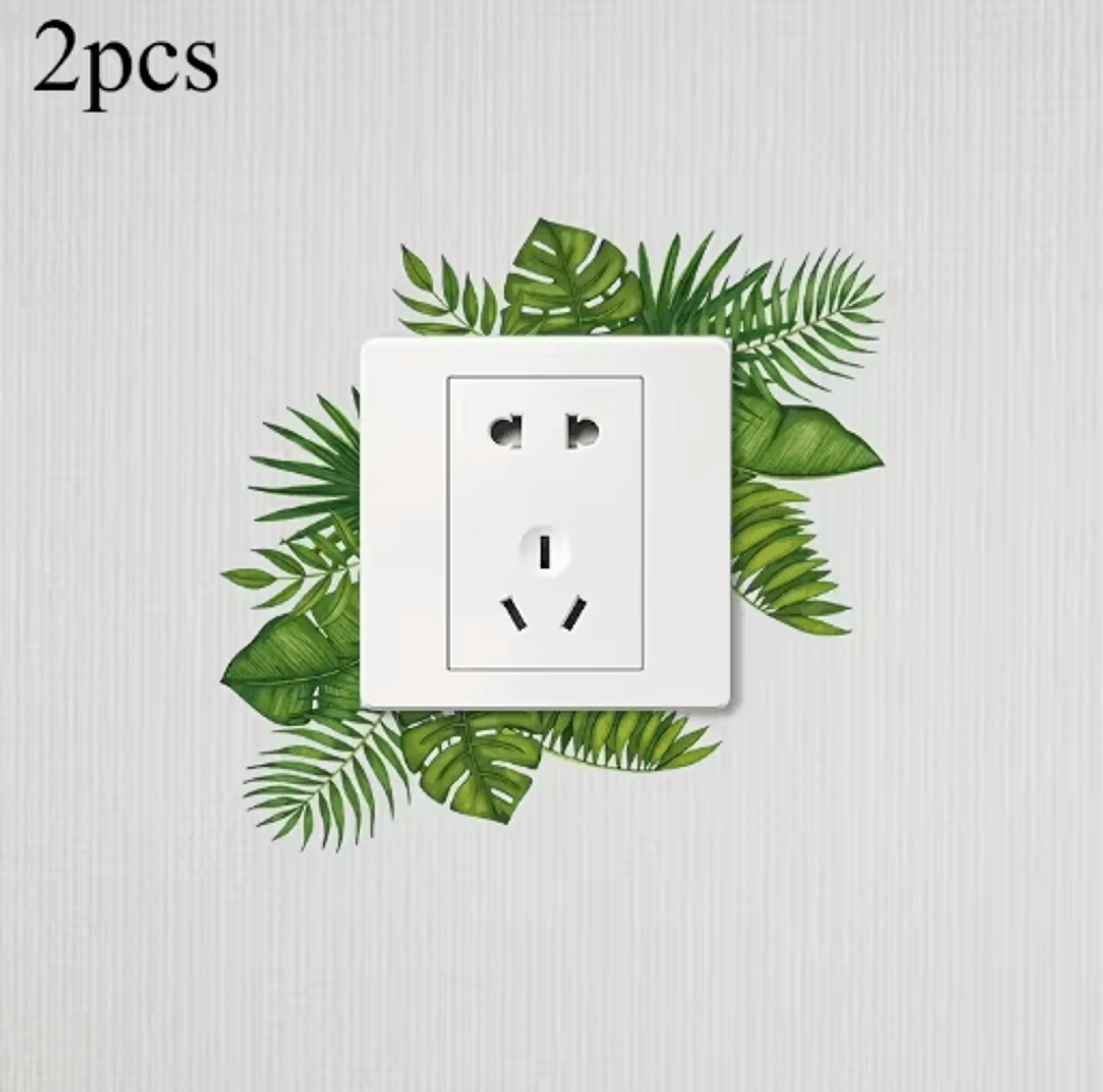 Tropical Leaf Switch Stickers Removable Waterproof PVC Wall Decor Decals For Home 1