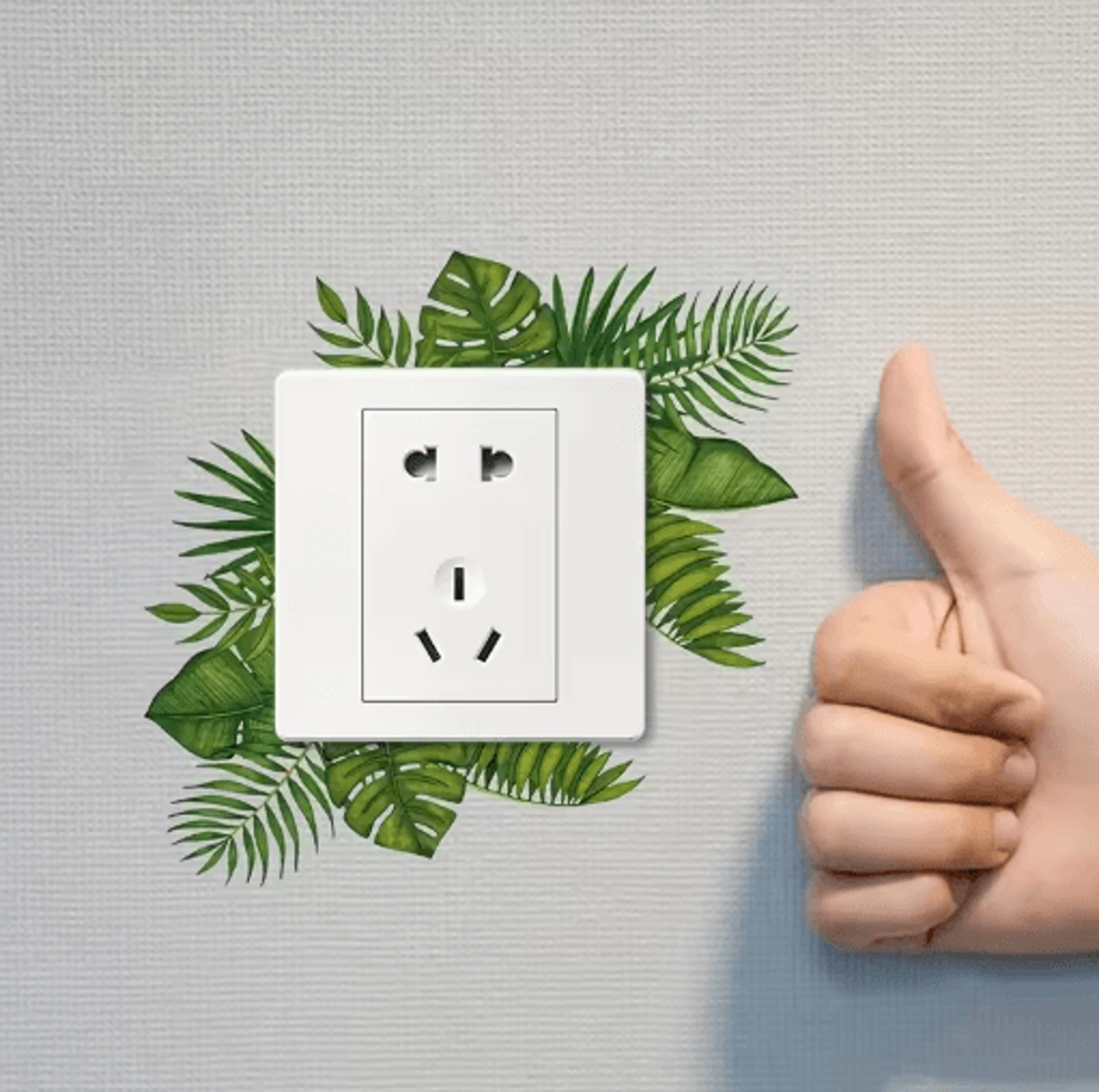 Tropical Leaf Switch Stickers Removable Waterproof PVC Wall Decor Decals For Home 3