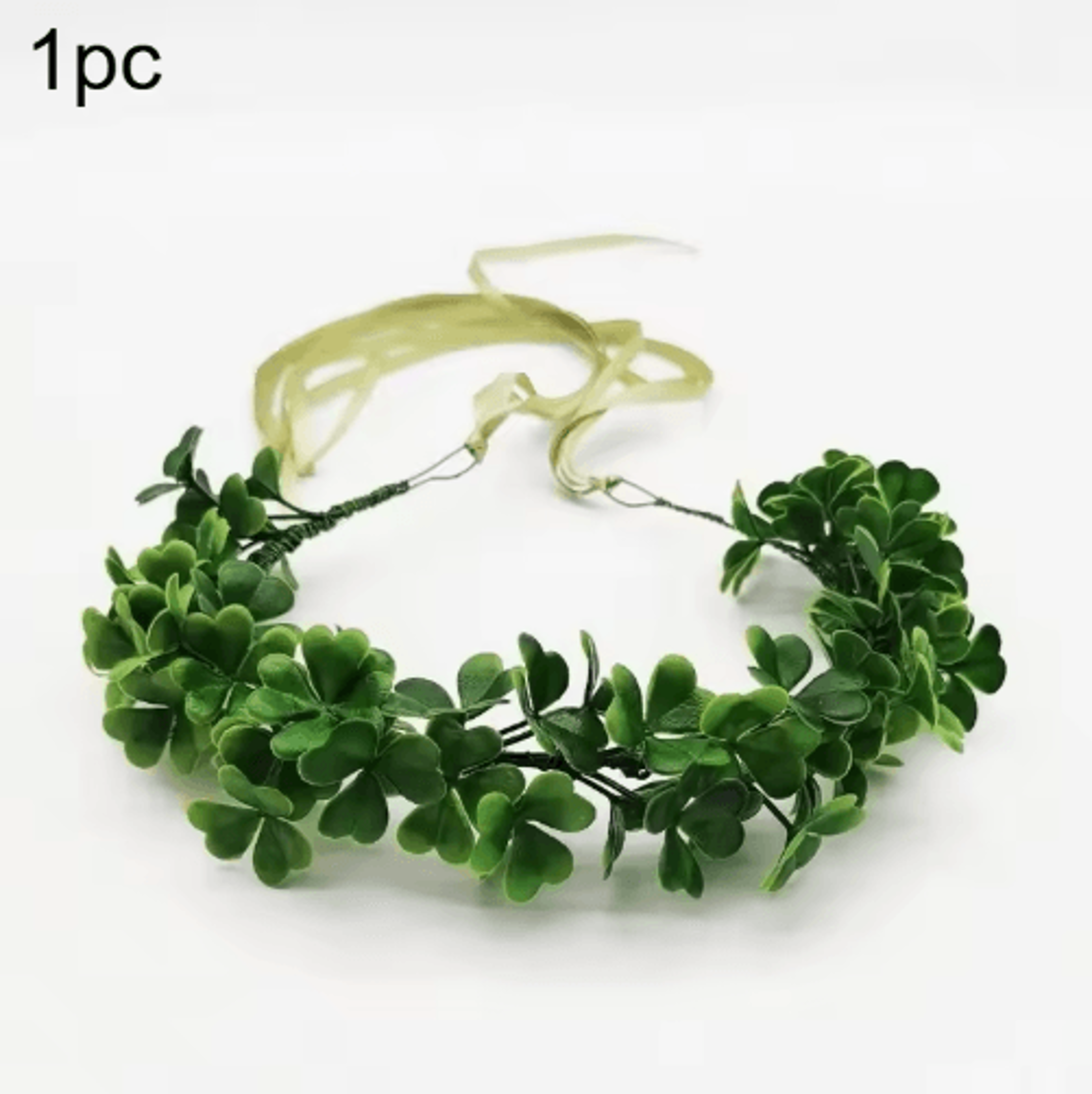 Clover Wreath Headwear  St Patricks Day Lucky Grass Hair Accessory For Photography  Festive Decor 1