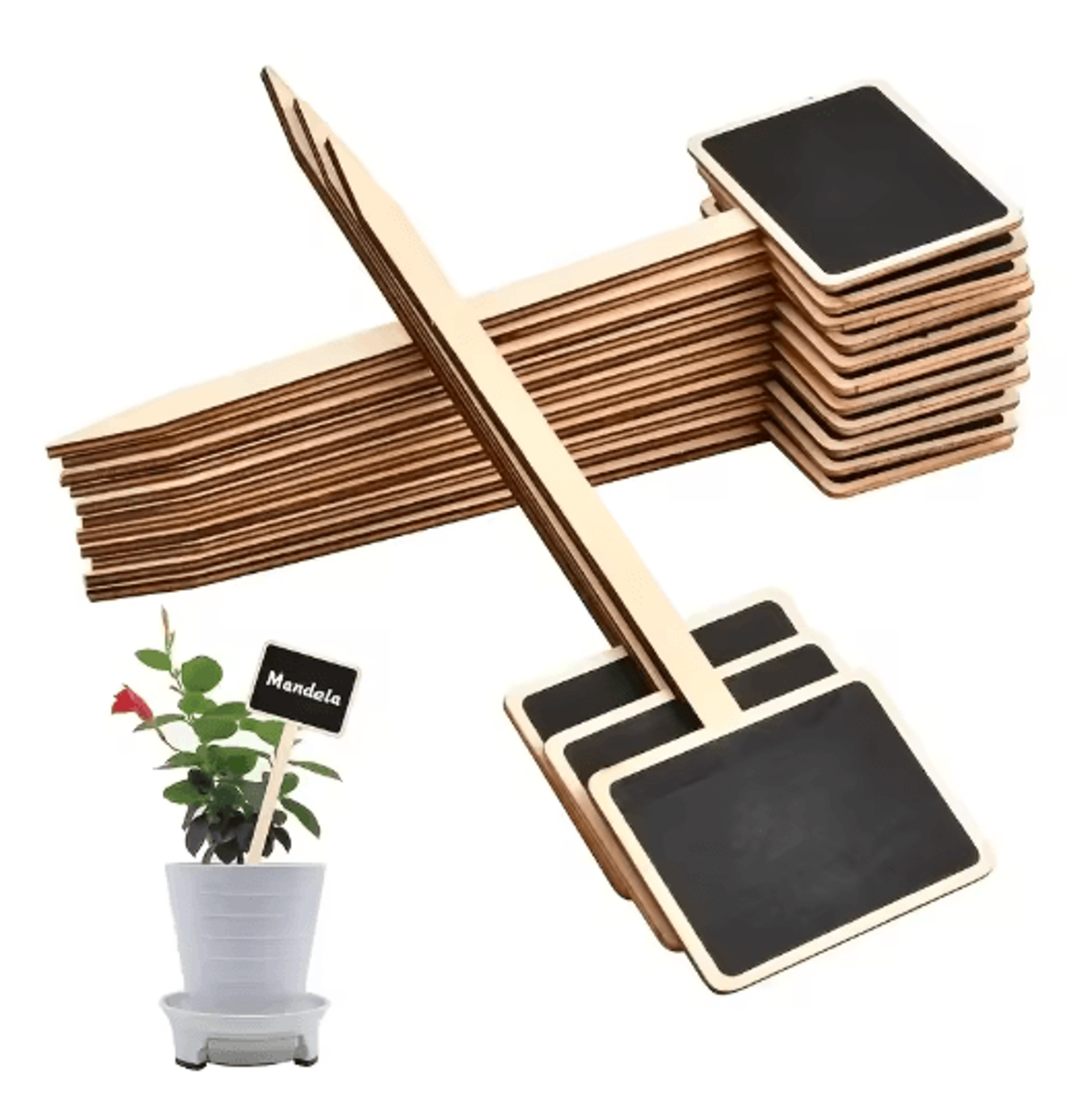 Rustic Wooden Plant Labels 10pcs And 20pcs T Shaped Blackboard Garden Signs For Plant Marking 7