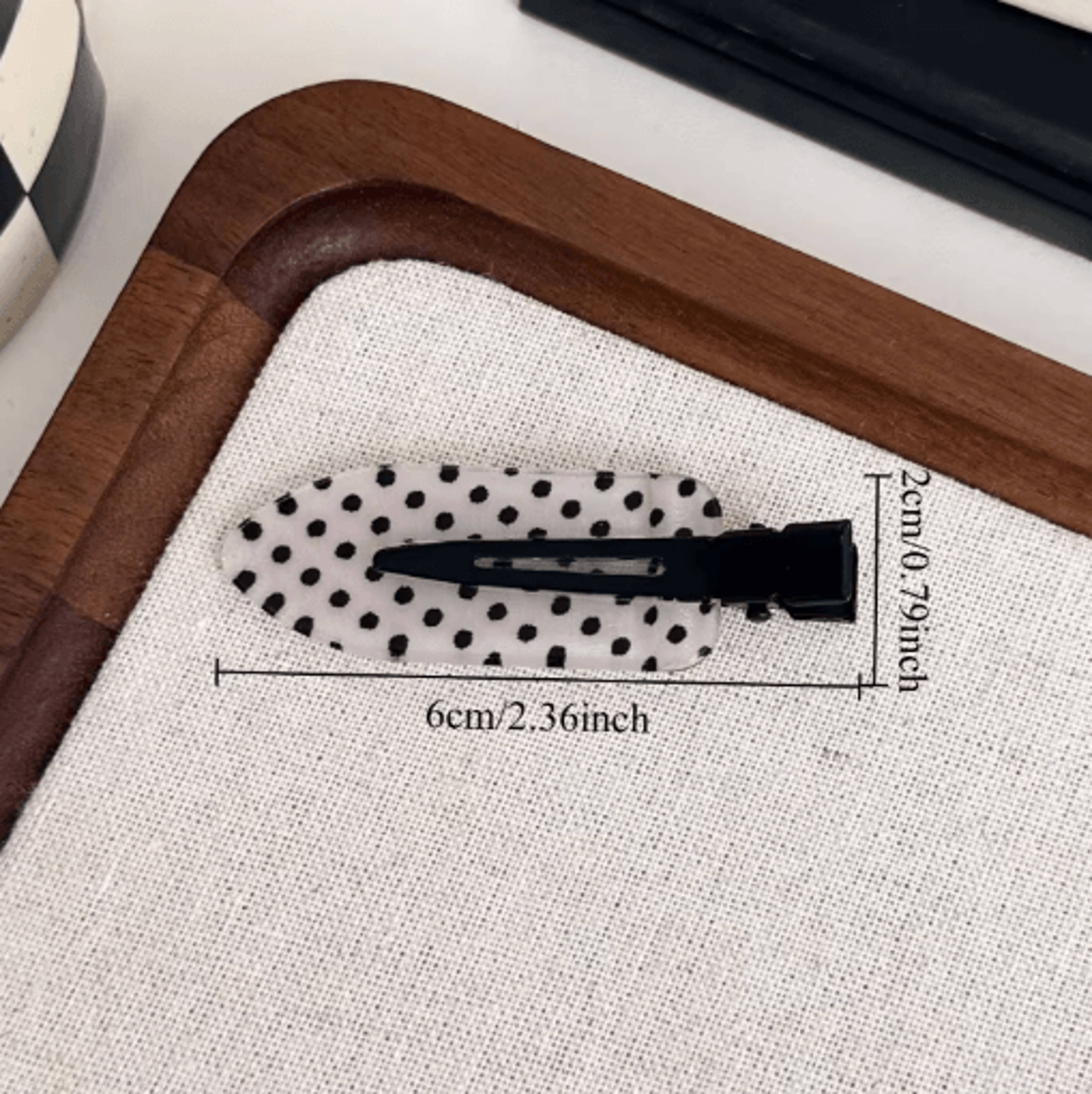 Black  White Polka Dot Acrylic Hair Clips  Minimalist Secure Hold Hair Styling Accessories 2