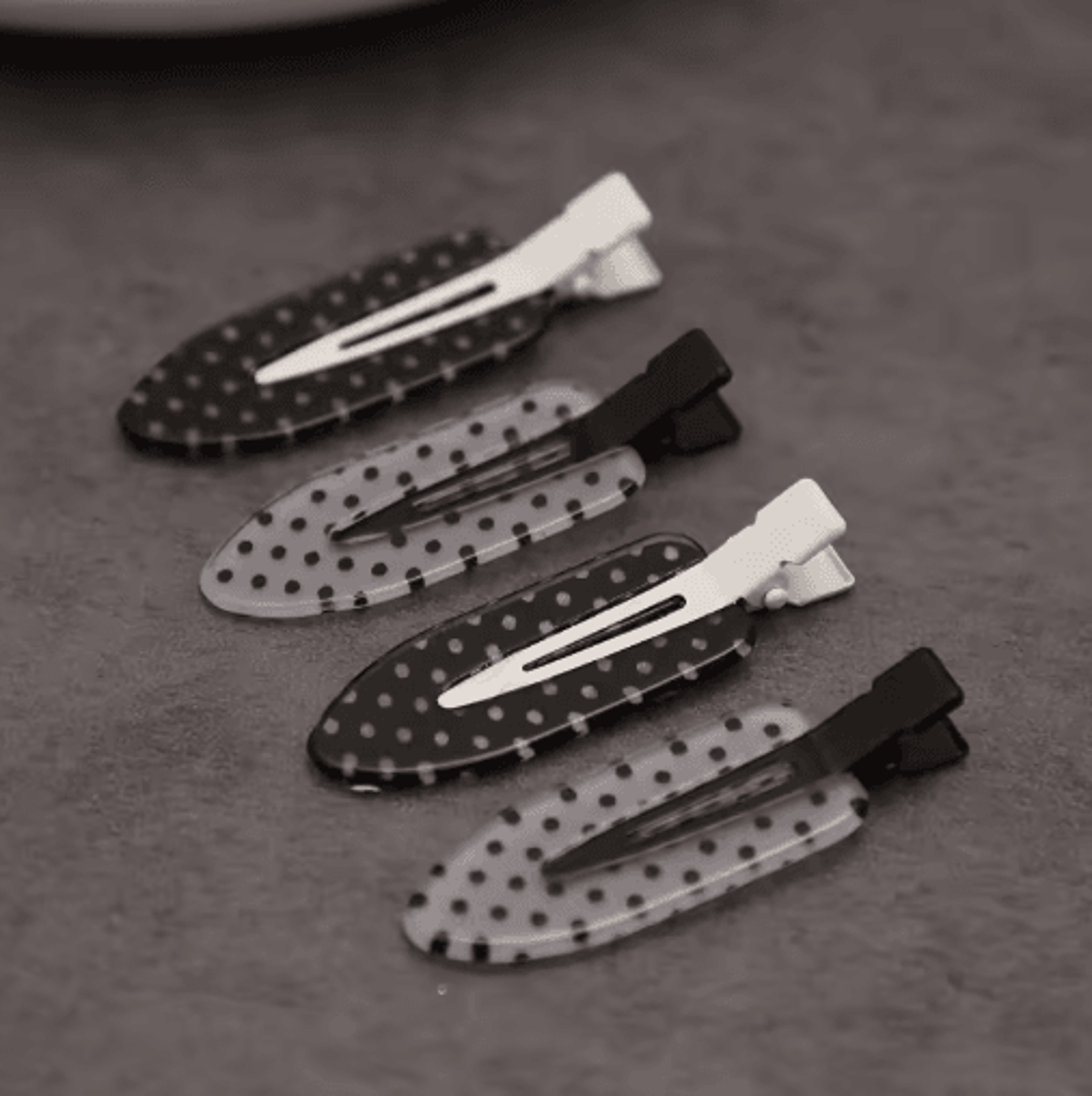 Black  White Polka Dot Acrylic Hair Clips  Minimalist Secure Hold Hair Styling Accessories 0