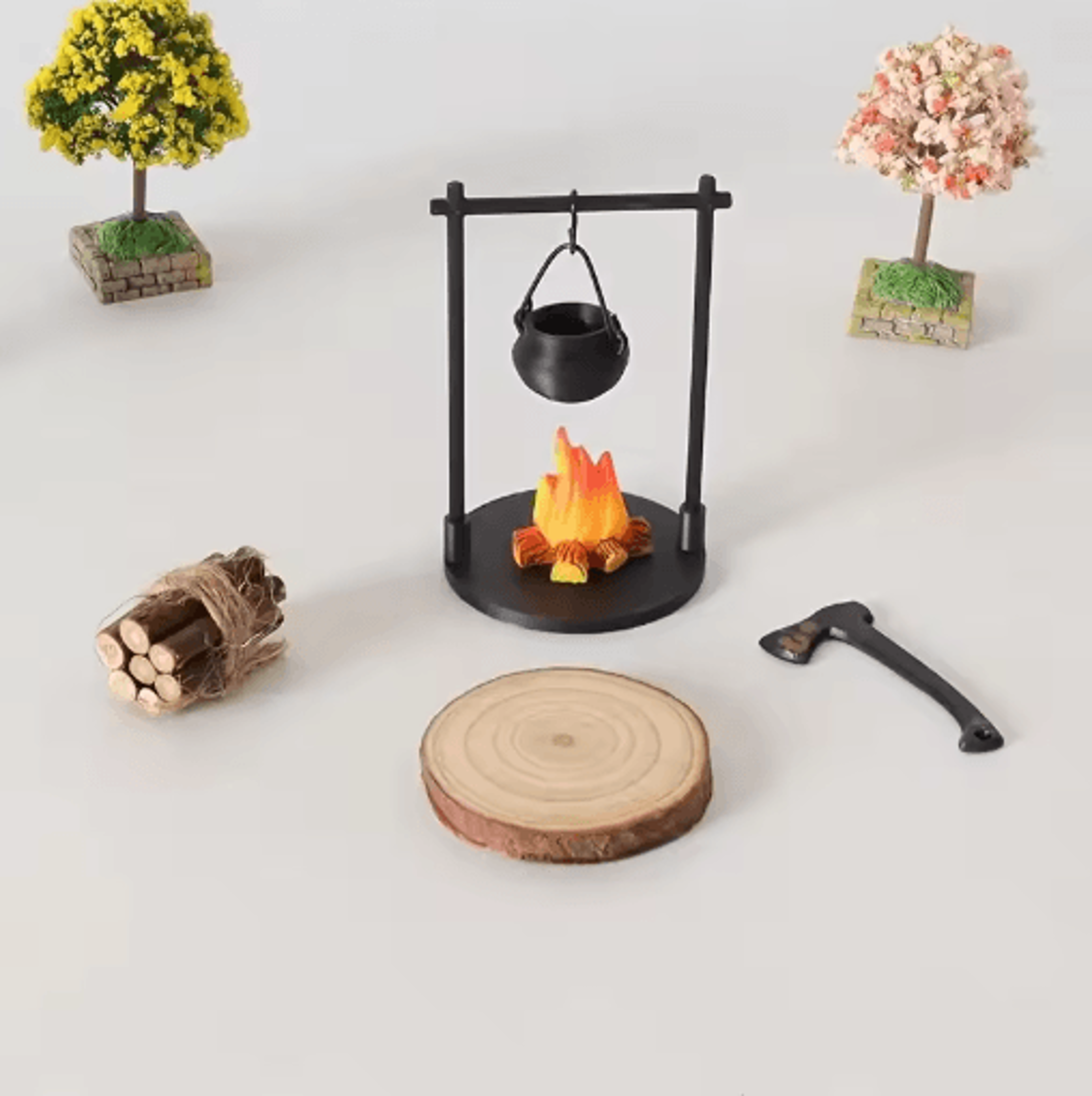 Mini Campfire  Teapot Figurine  Cozy Miniature Decor For Home  Creative Displays 6