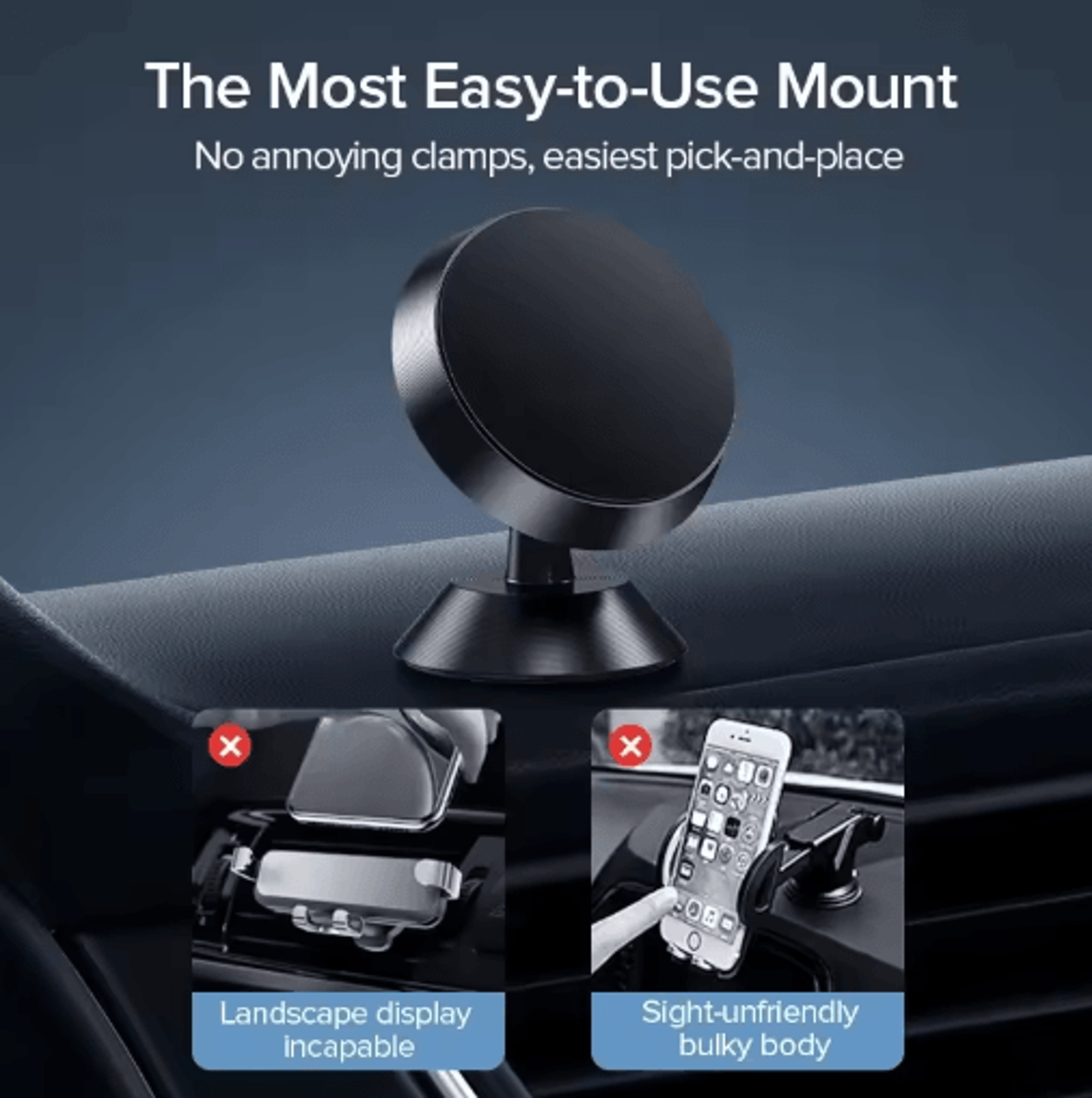 360 Magnetic Car Phone Holder  Universal Rotation Mount For Secure Driving 7