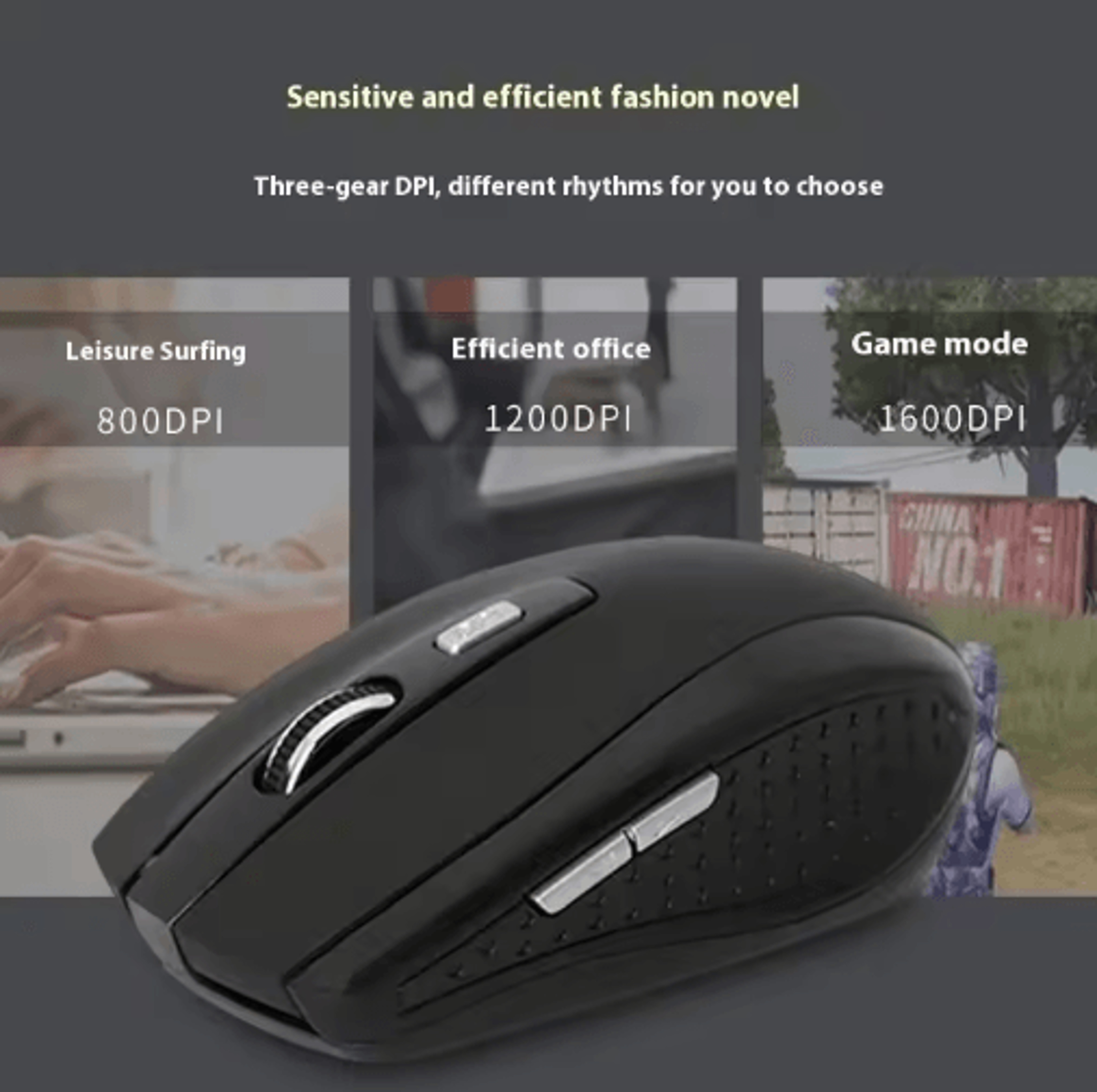 Silent Wireless Mouse  24G Portable Optical Mouse With Adjustable DPI 7