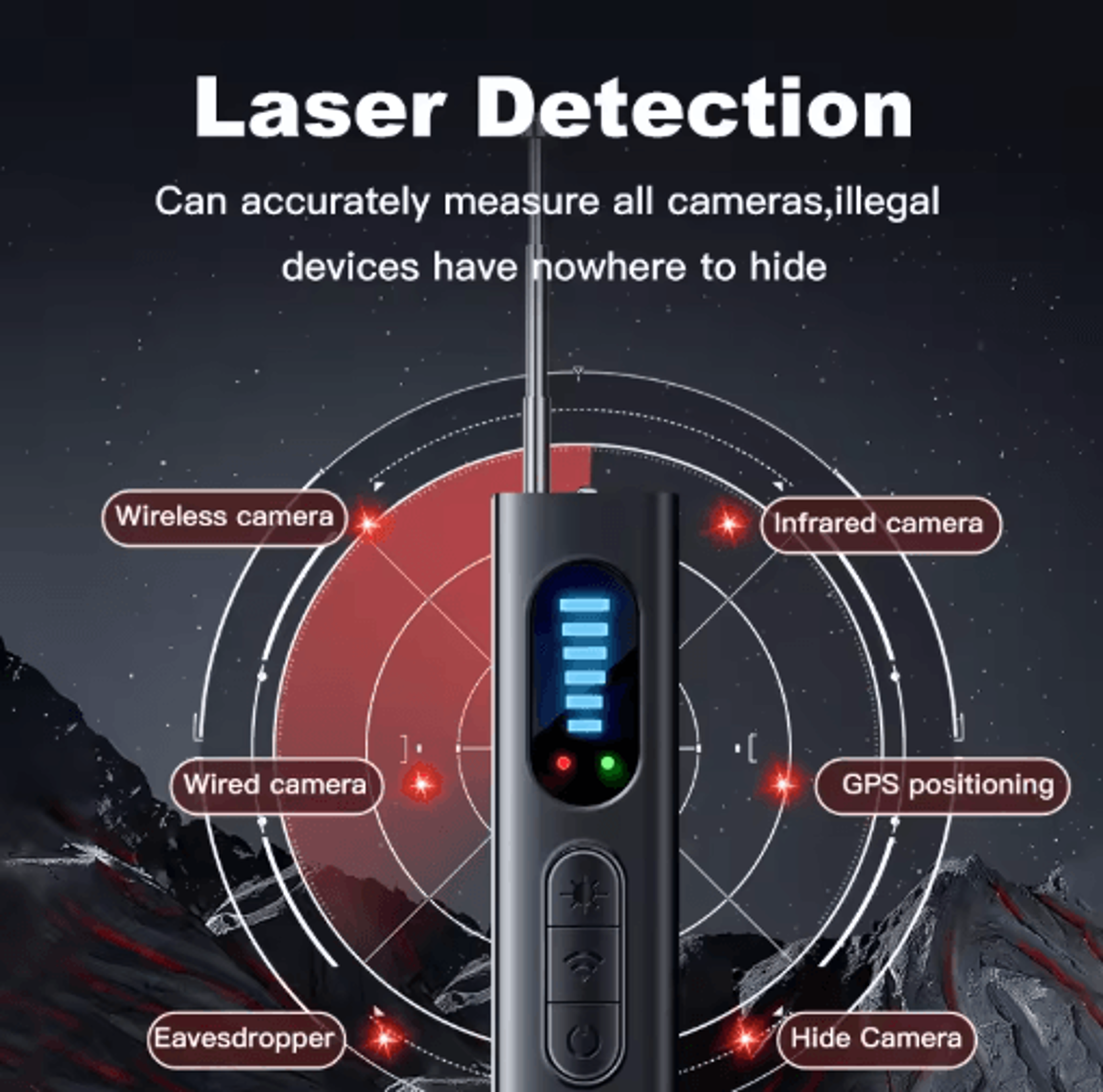 Hidden Camera Detector  Professional Wireless Signal  Infrared Privacy Scanner 4