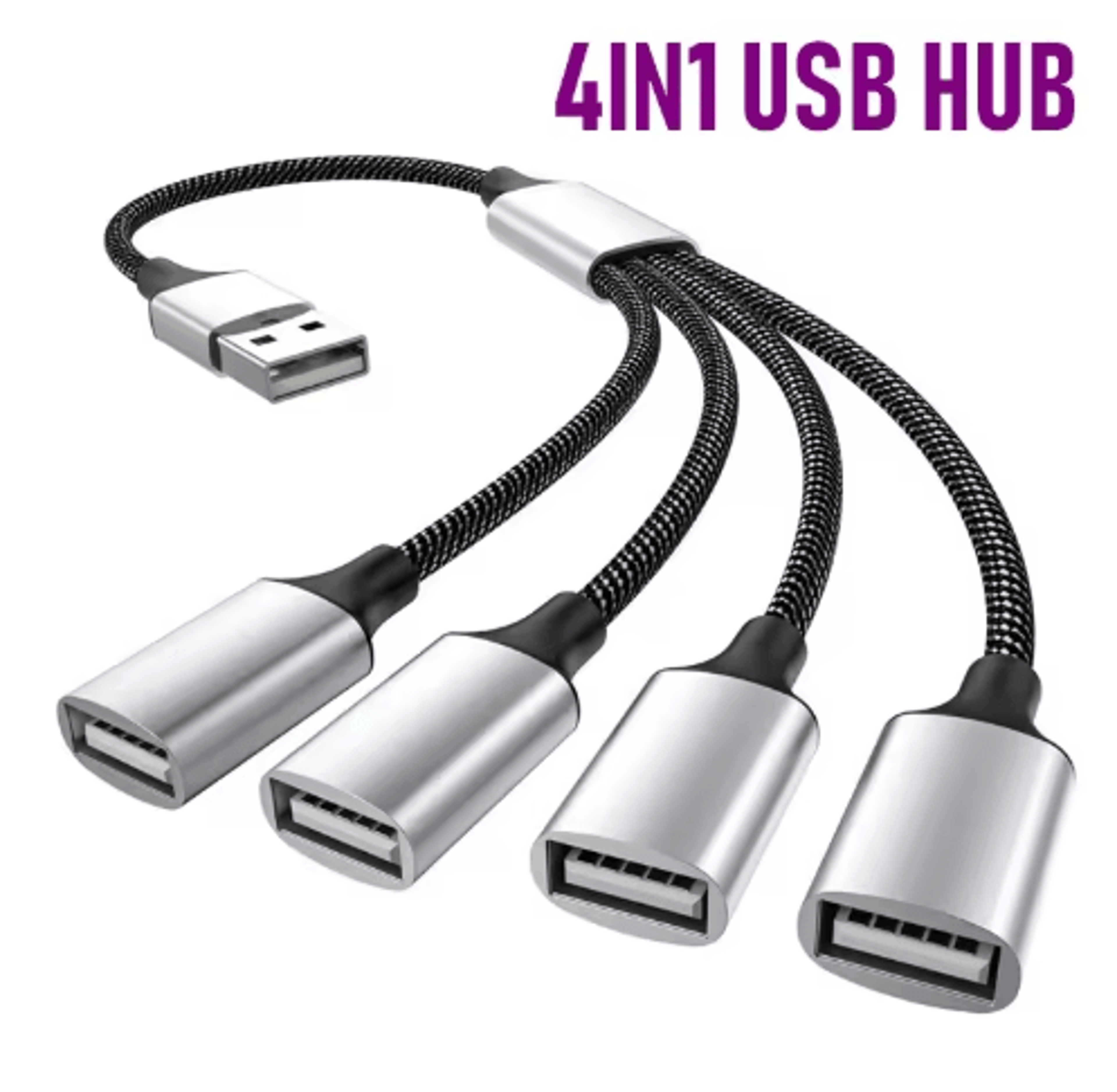 4Port USB TypeC Hub  MultiPort USB Splitter For Fast Data Expansion 1