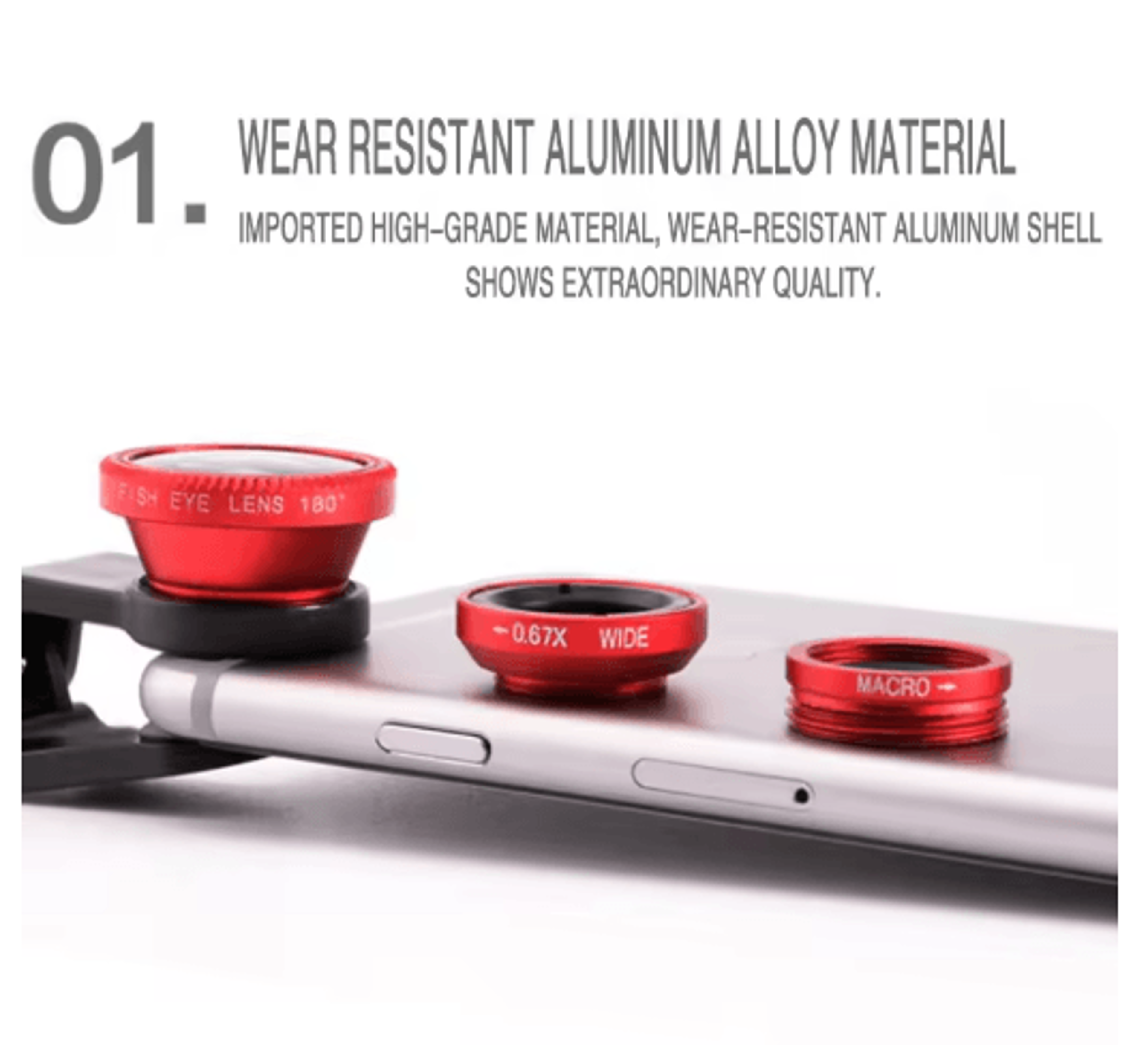 3in1 Smartphone Camera Lens Kit  Fisheye Wide Angle  Macro ClipOn Lens 7
