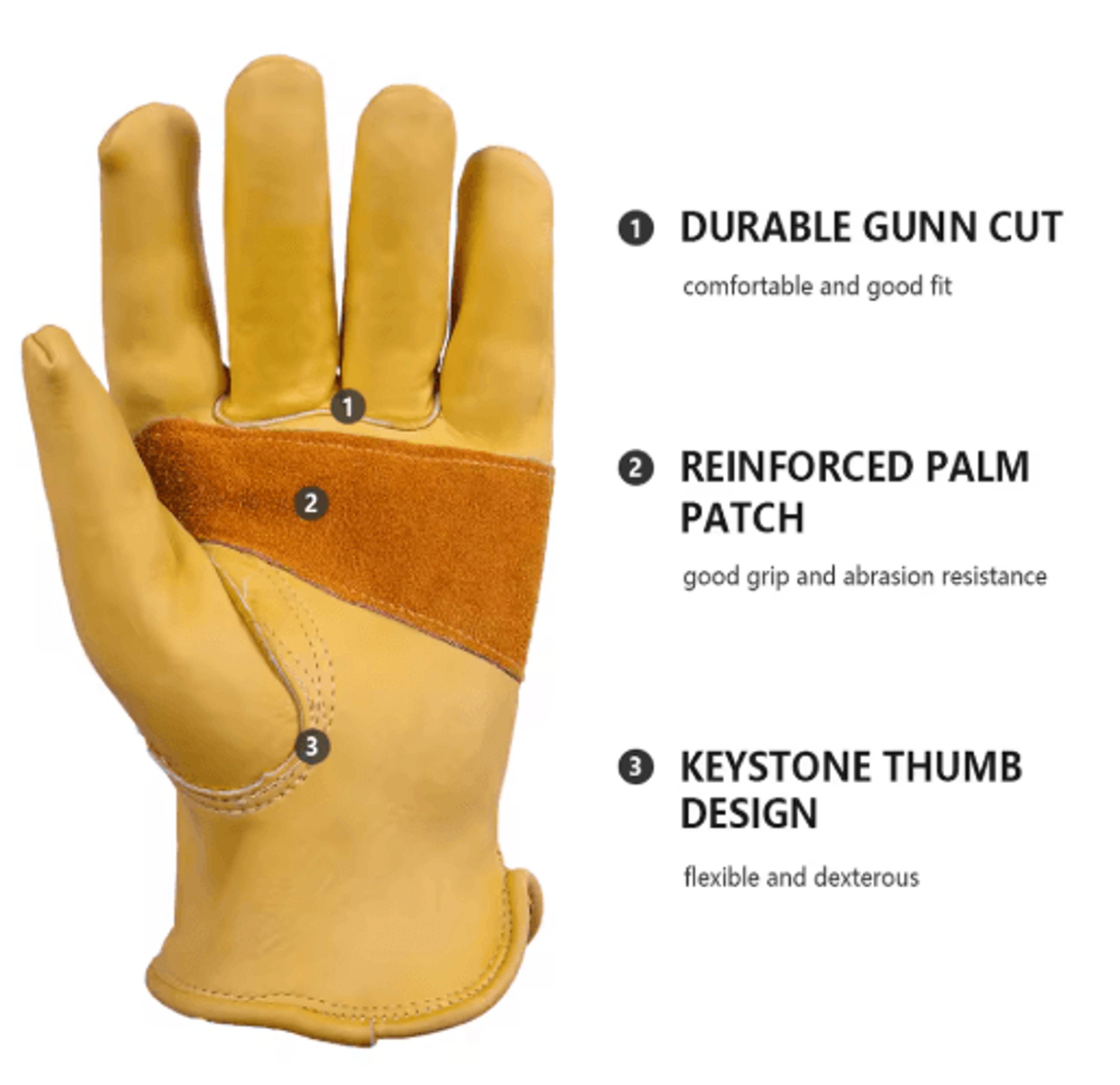 Cowhide Leather Work Gloves  HeavyDuty Safety Gloves For Work  Riding 5