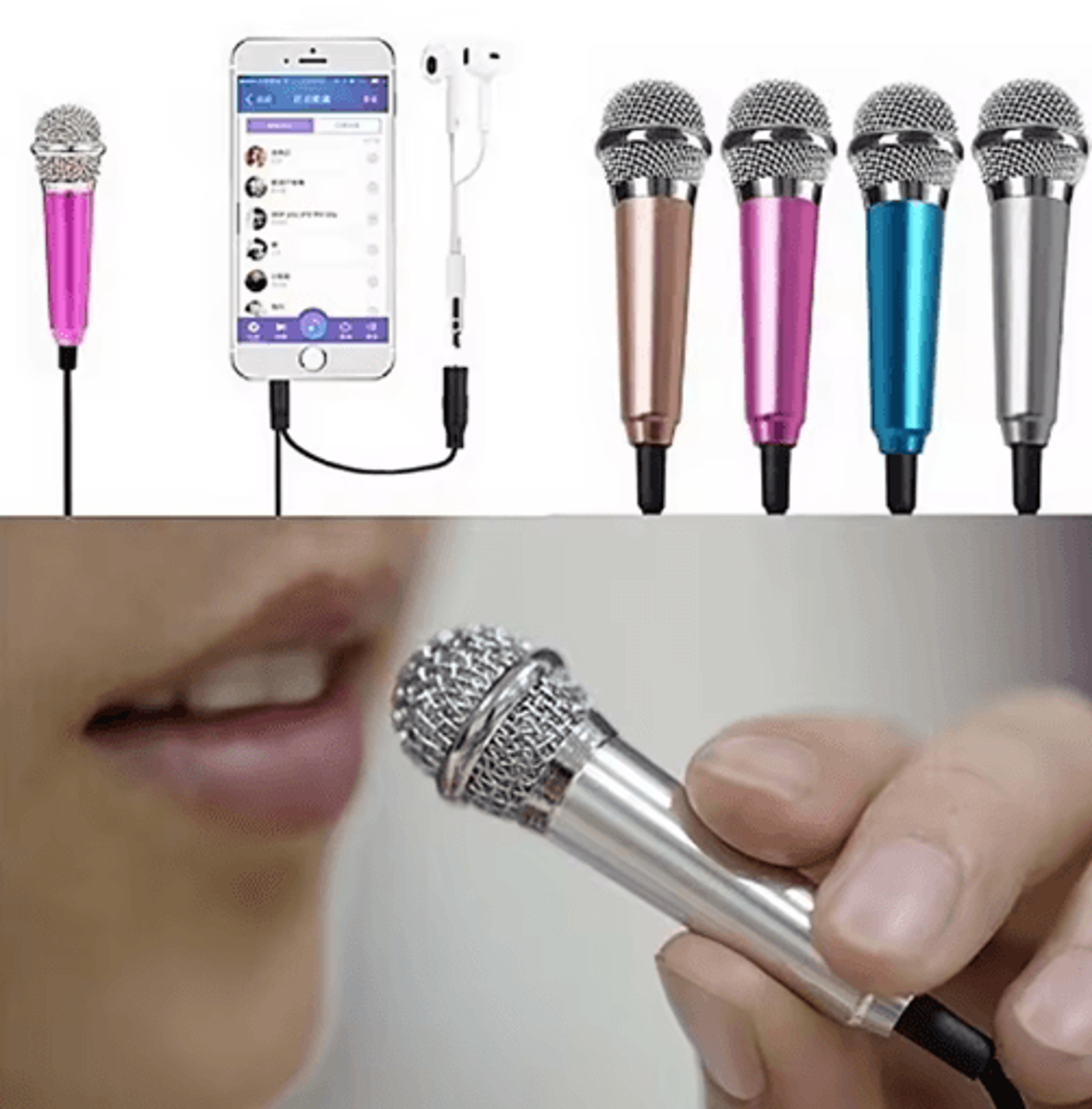 Universal 35mm Portable Stereo Mini Microphone  Handheld KTV Karaoke  Studio Mic 0