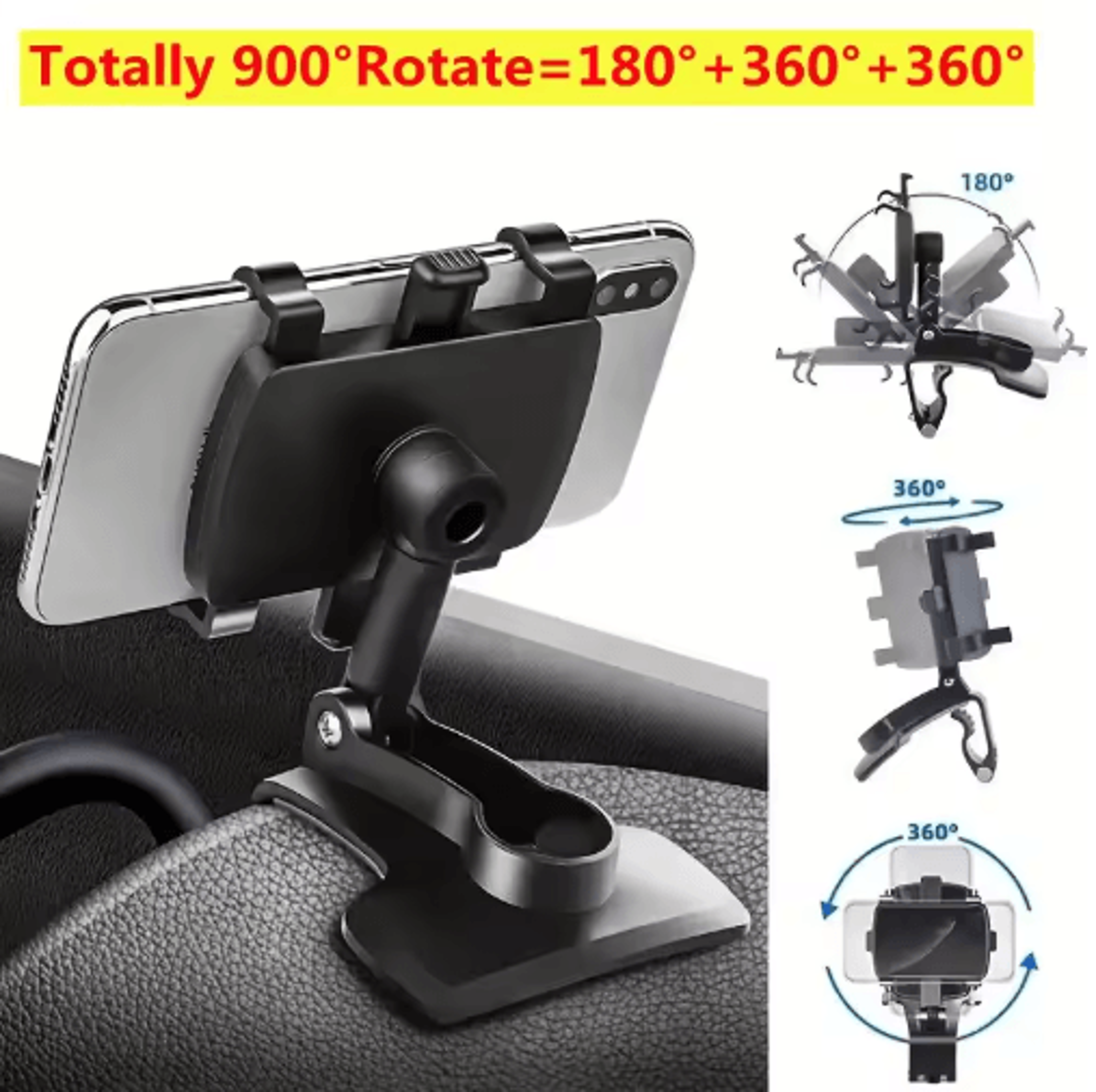 Universal Car Phone Holder  Dashboard  Rearview Mirror Mount Clip 5