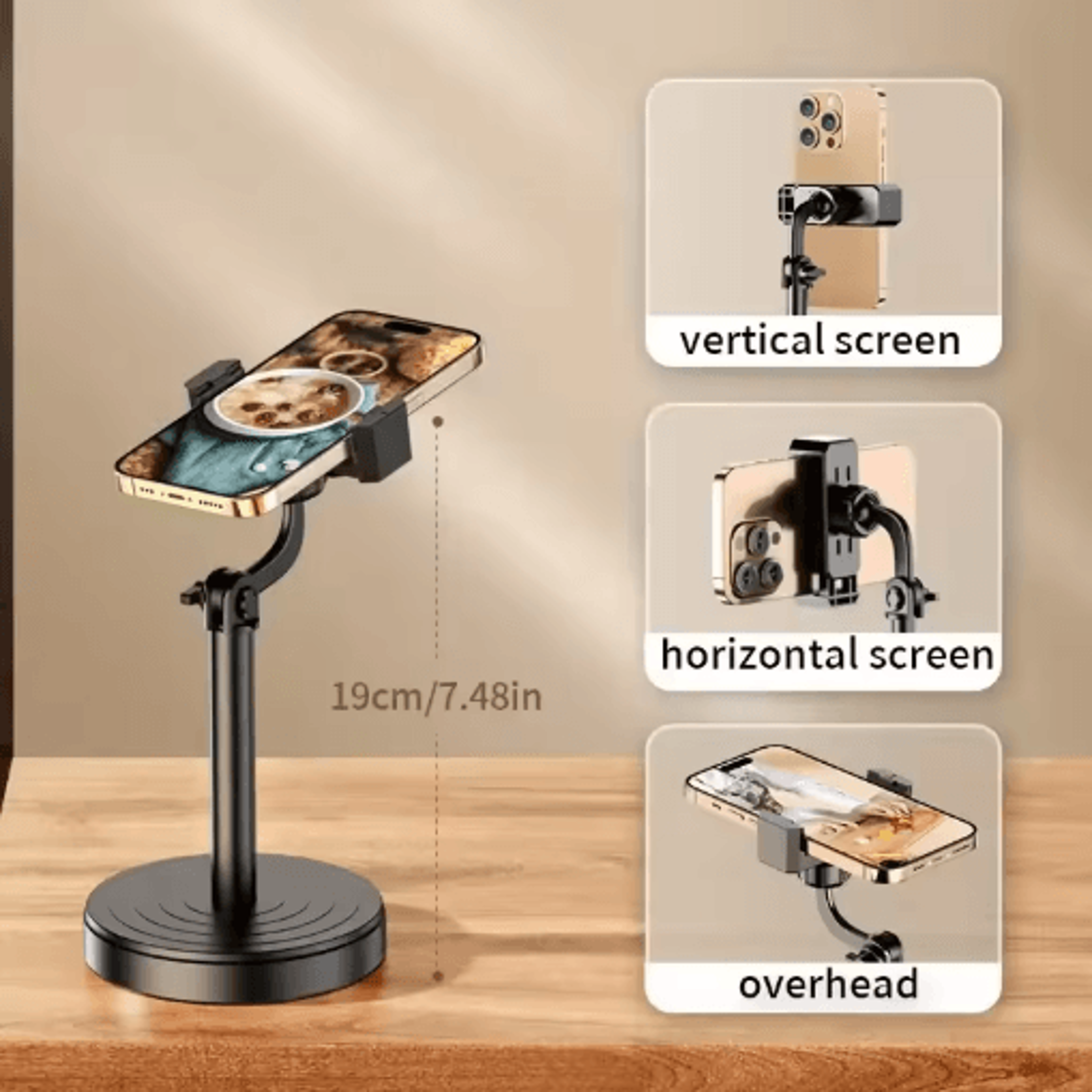 Rotatable And Liftable Phone Stand Adjustable Telescopic Mobile Holder For Live Streaming 5