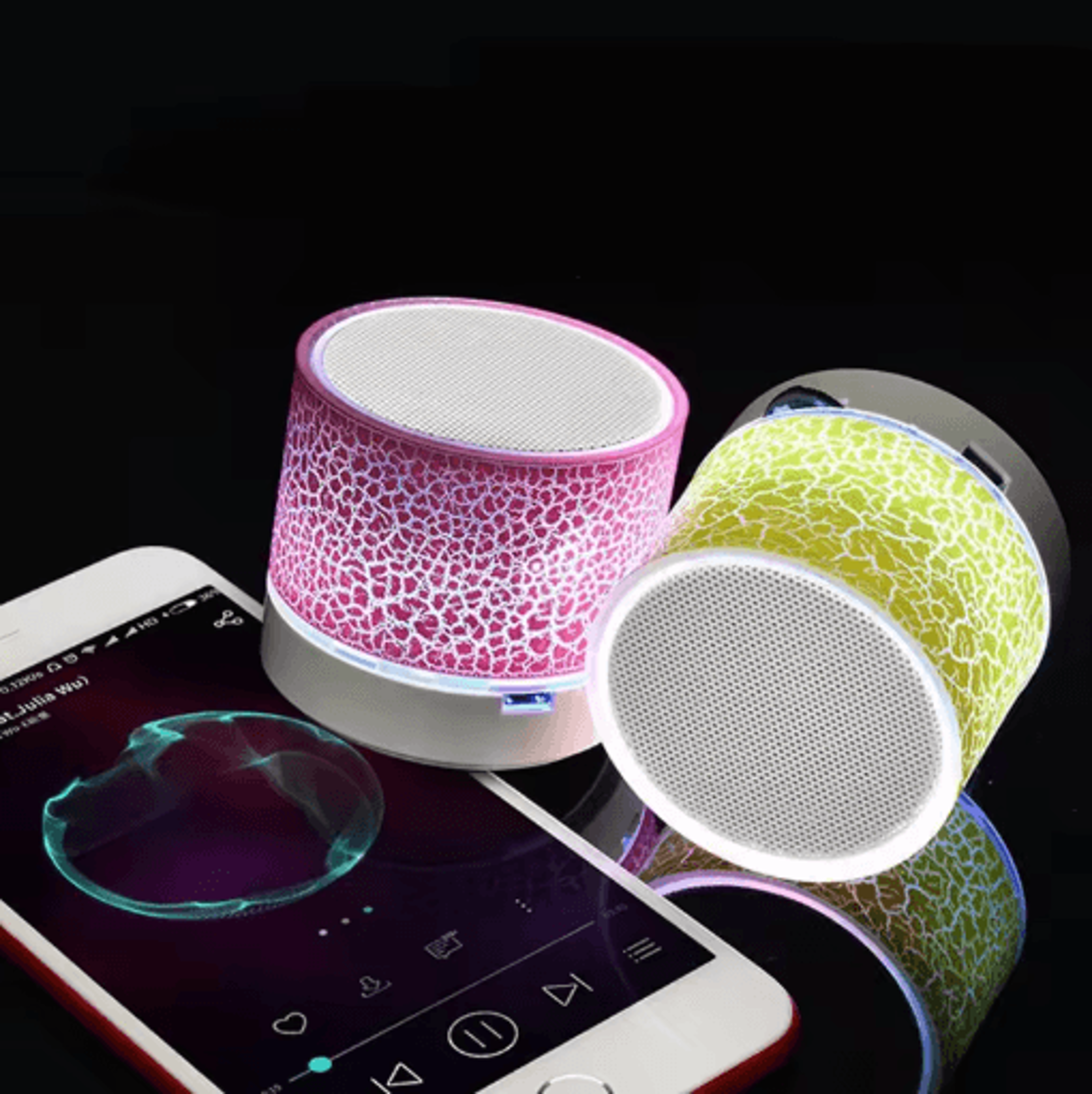 LED Light Crack Bluetooth Speaker Portable Wireless Sound Box For Outdoor Music 7