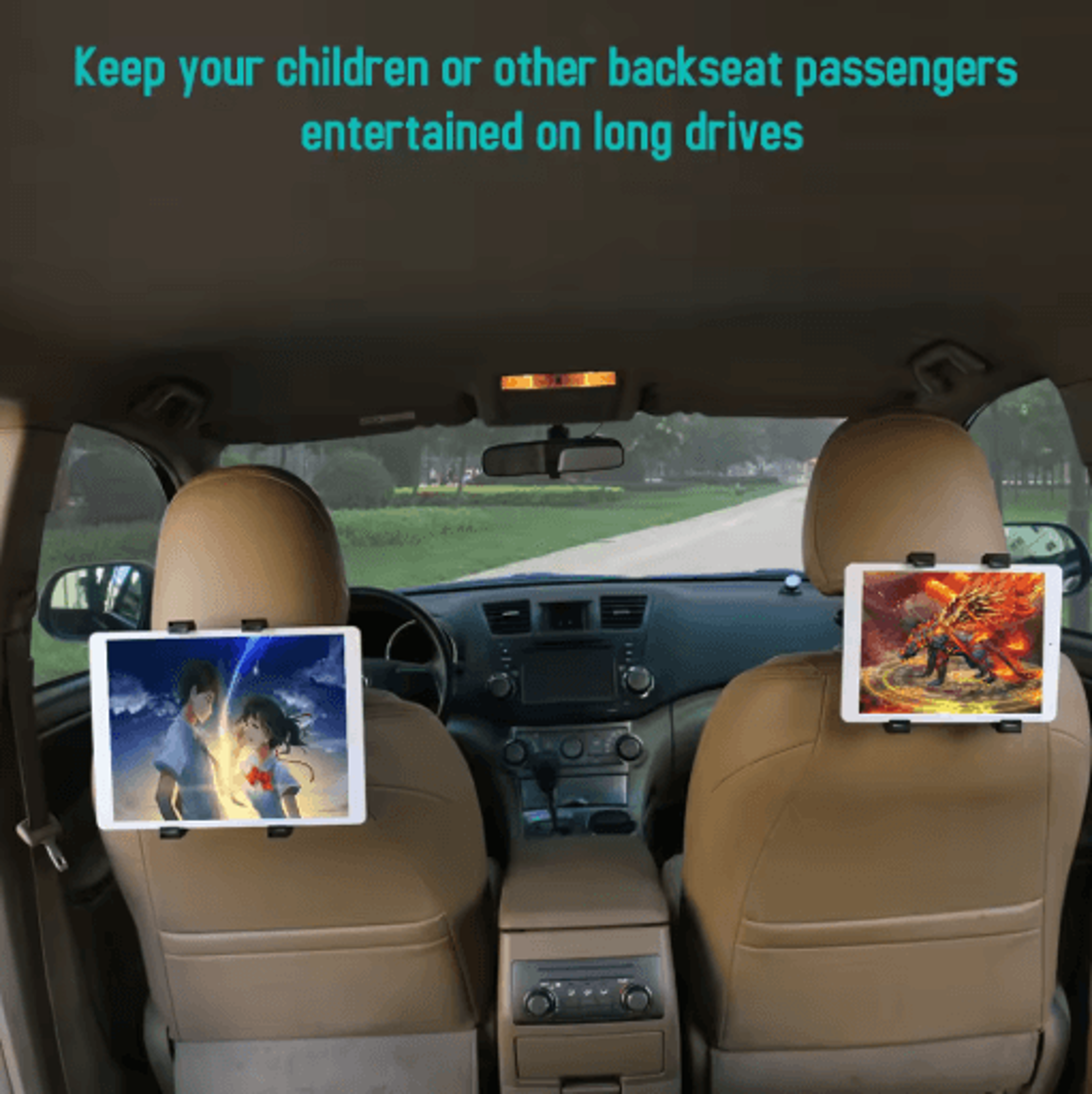 Car Rear Seat Phone And Tablet Holder Headrest Mount Bracket For Backseat Entertainment 5
