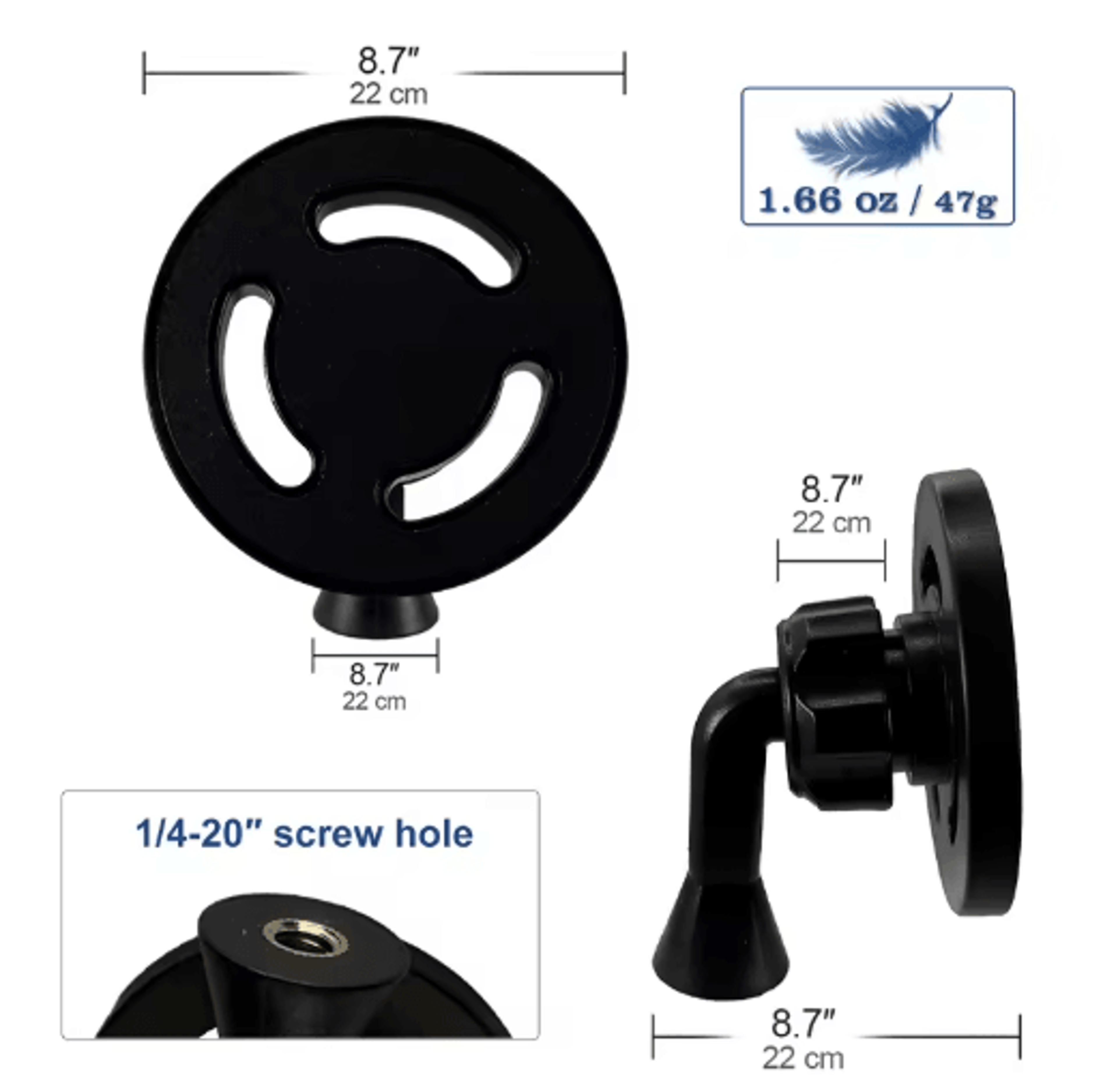 Universal Magnetic Phone Tripod Mount With 360 Rotation  14 Screw Adapter 2