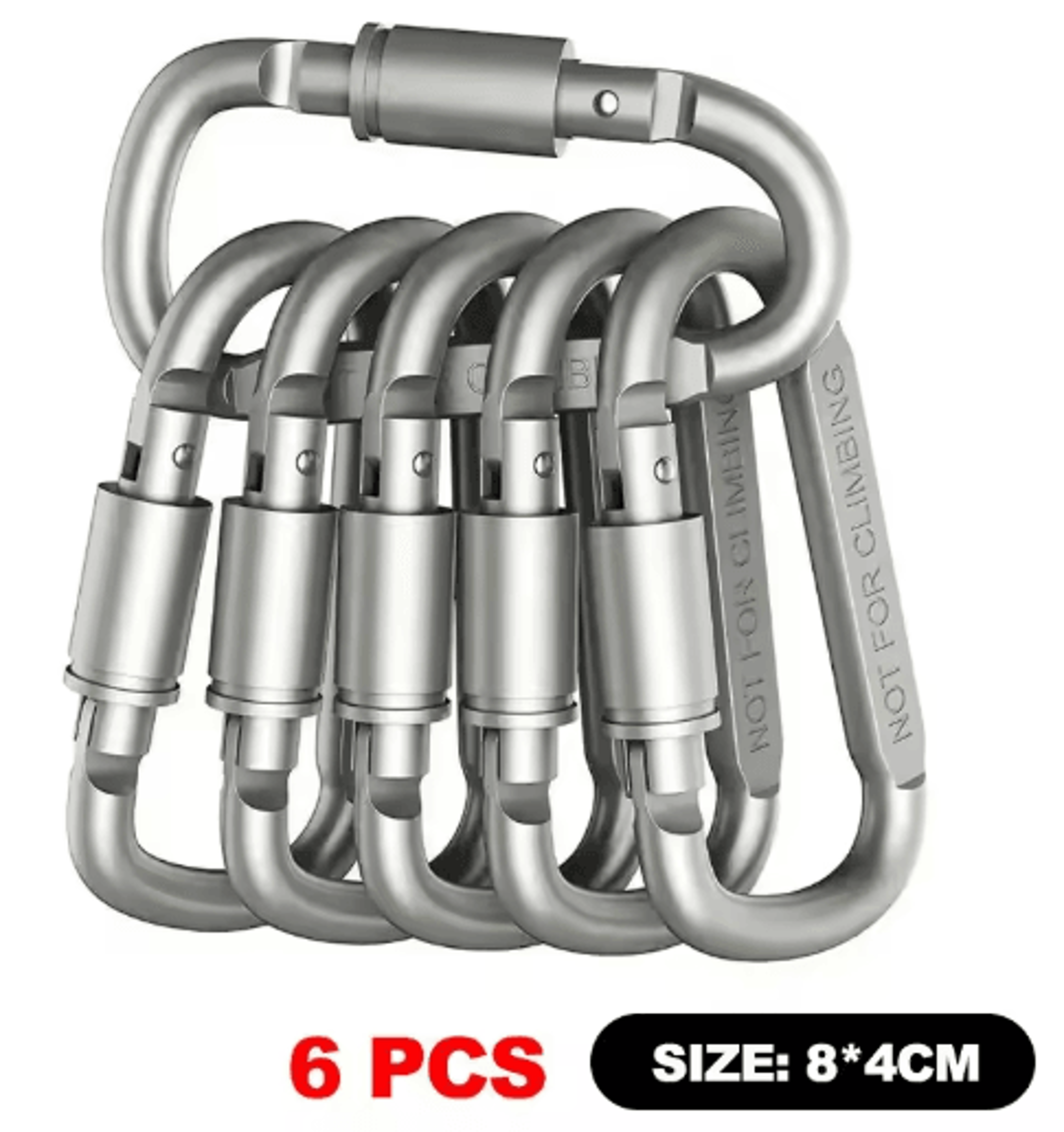6Pack Tactical Aluminum Carabiner Keychain Hooks For EDC  Outdoor Use 1