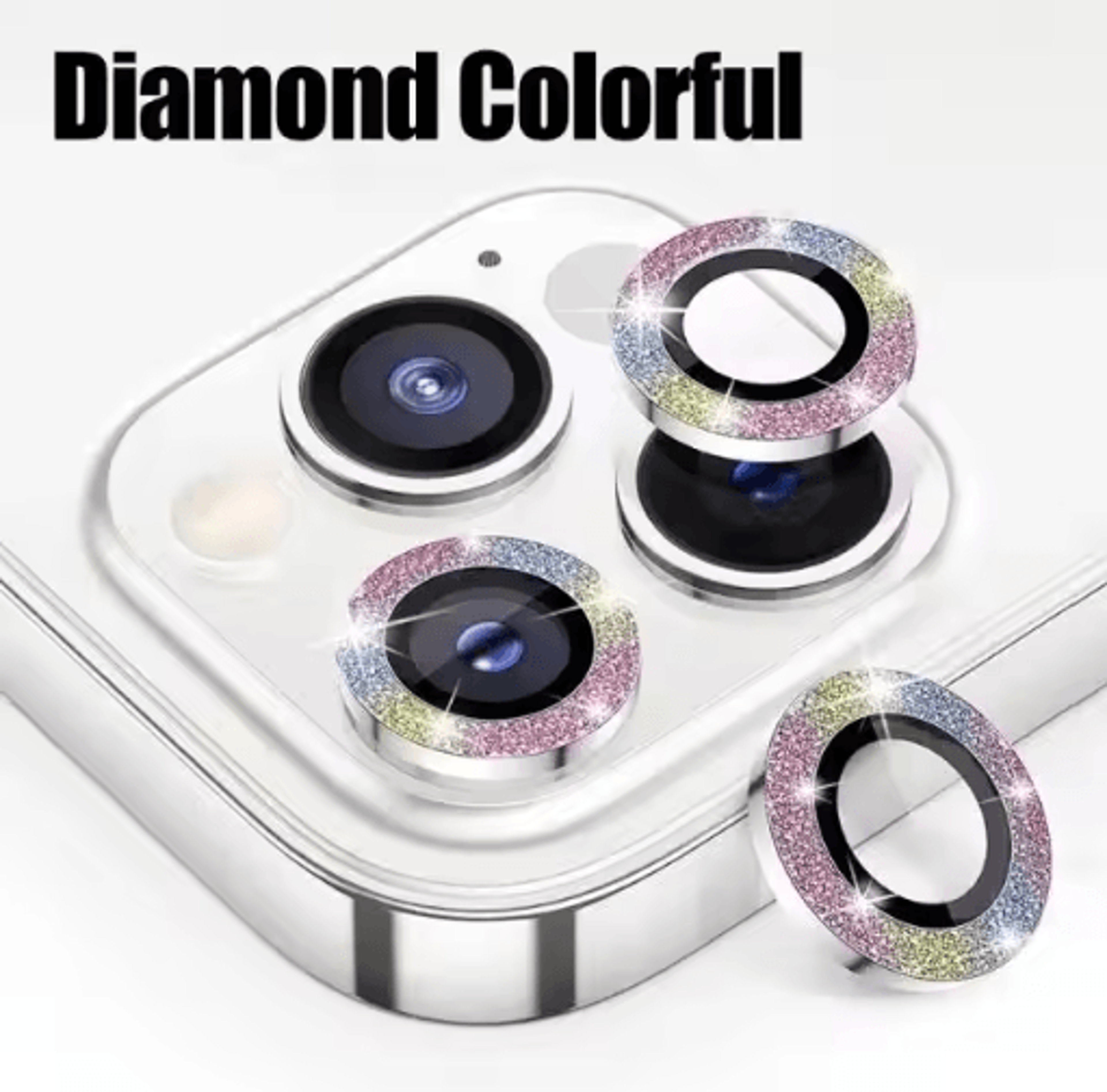 3Piece Tempered Glass  Metal Camera Lens Protector For IPhone 1
