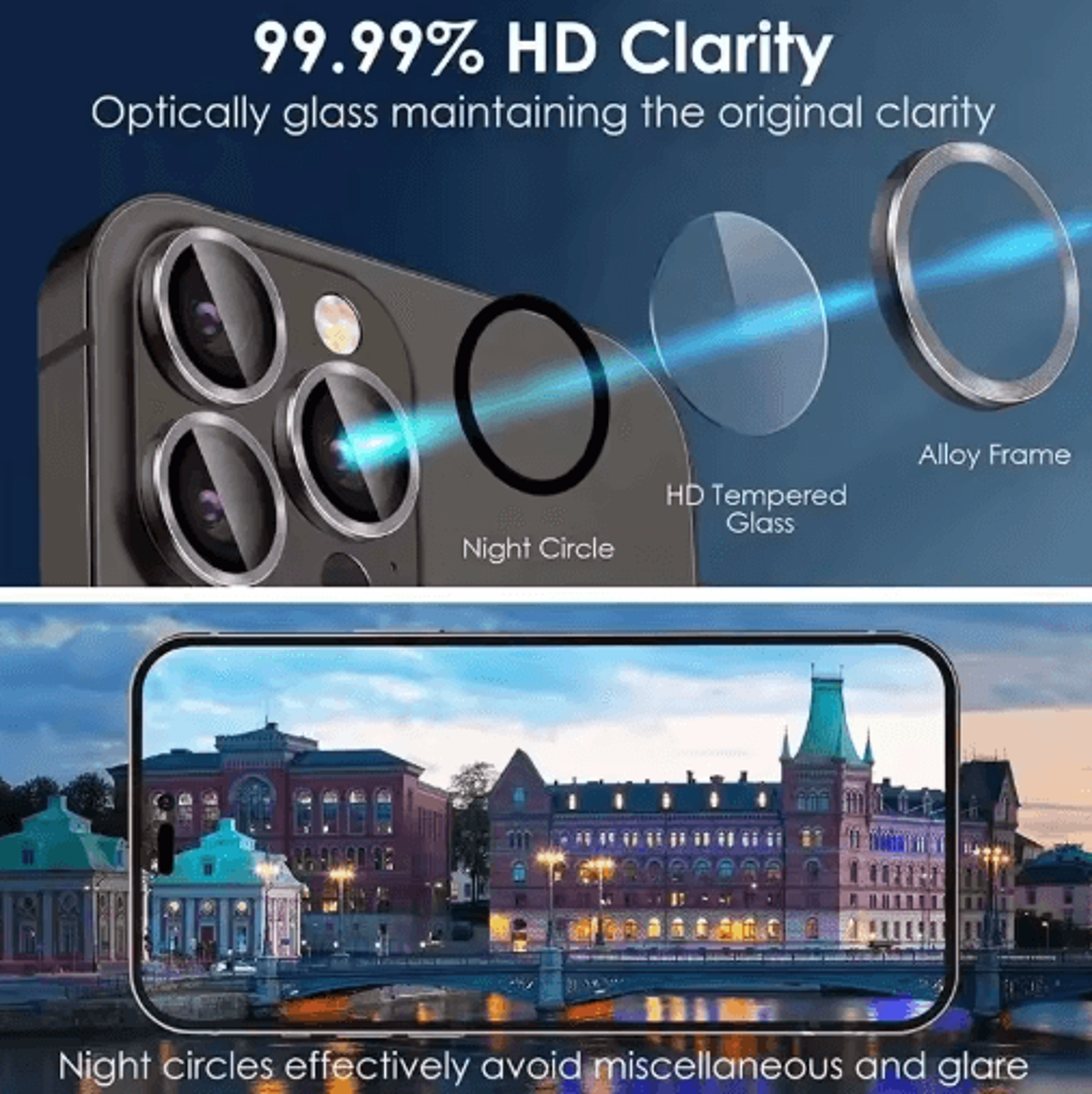 3Piece Tempered Glass  Metal Camera Lens Protector For IPhone 12