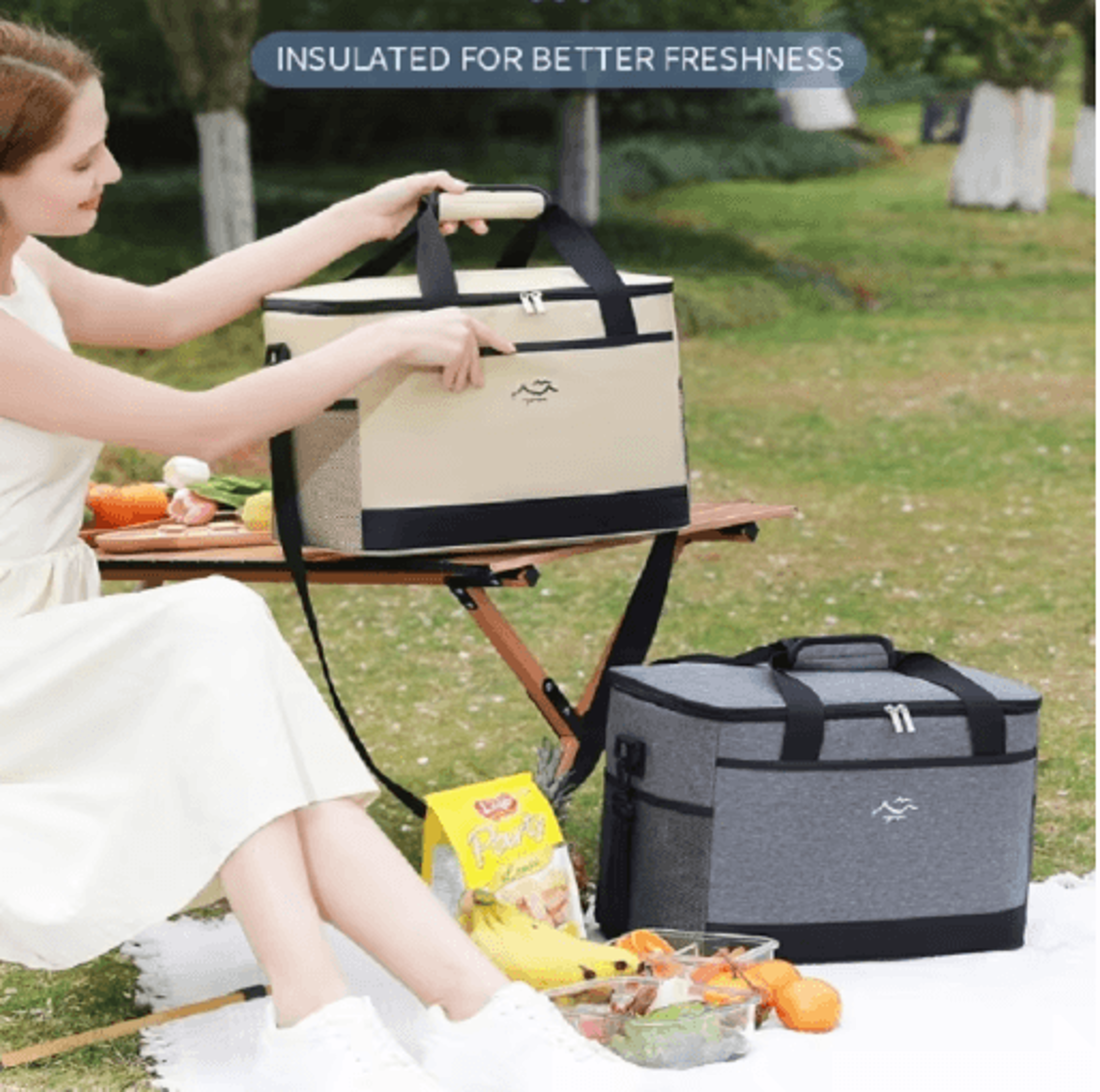 LargeCapacity Insulated Lunch Box With Ice Packs  Minimalist Crossbody Picnic Bag 6