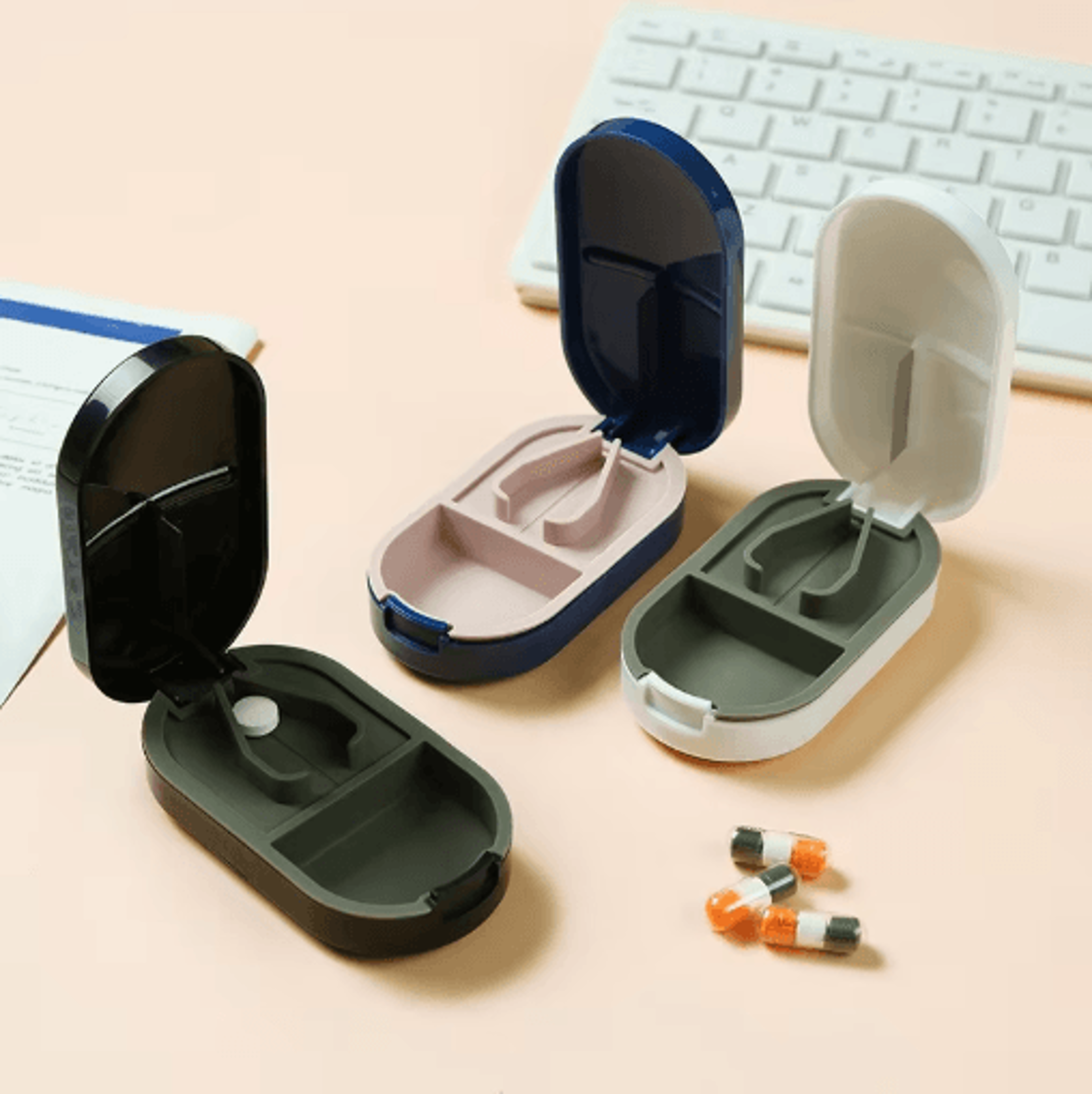 Precision Pill Cutter  Splitter With Stainless Steel Blade  Travel Size 4