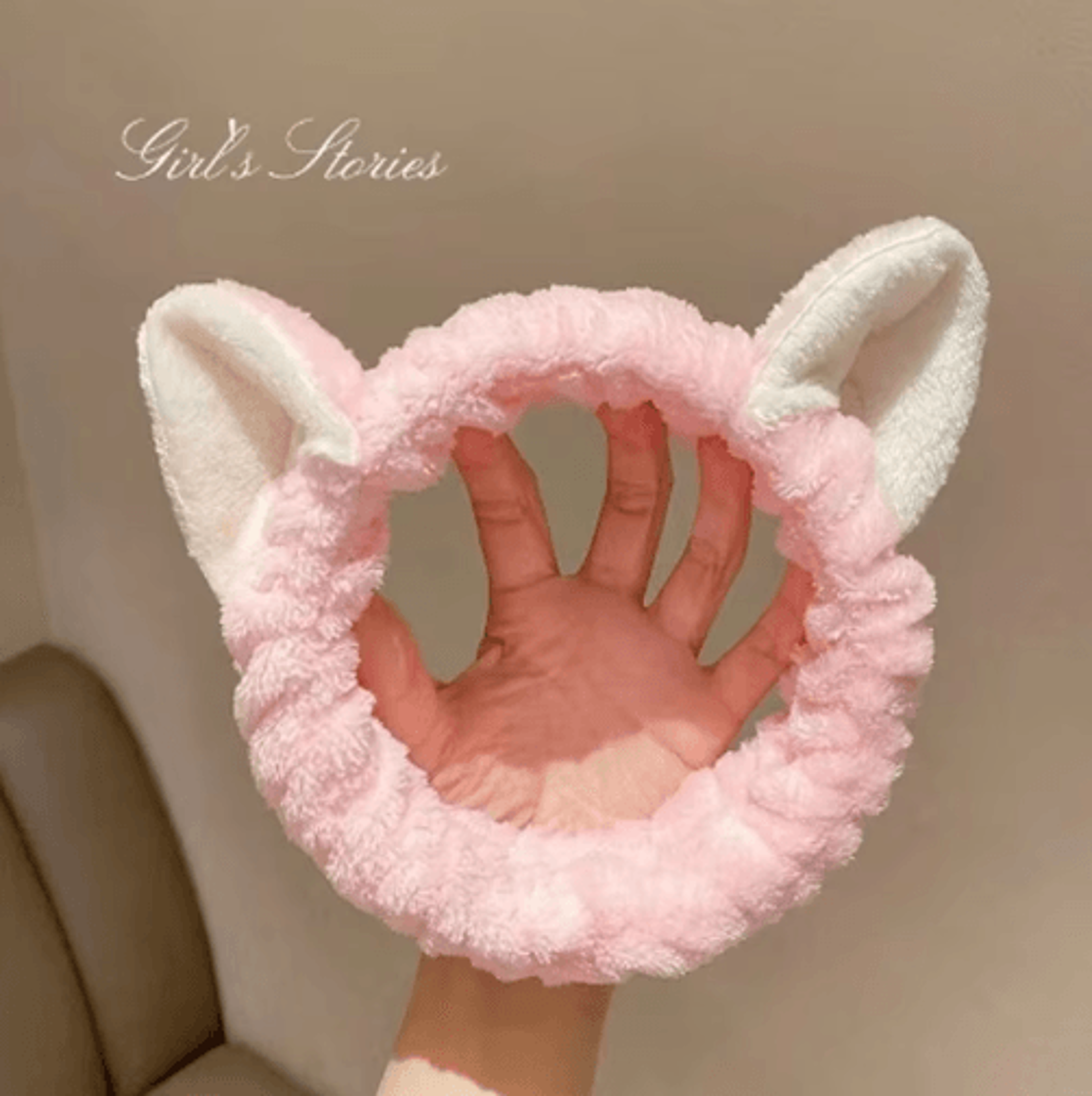 Cute Cat Coral Plush Hairband  Soft Bow Headband For Makeup  Face Washing 7