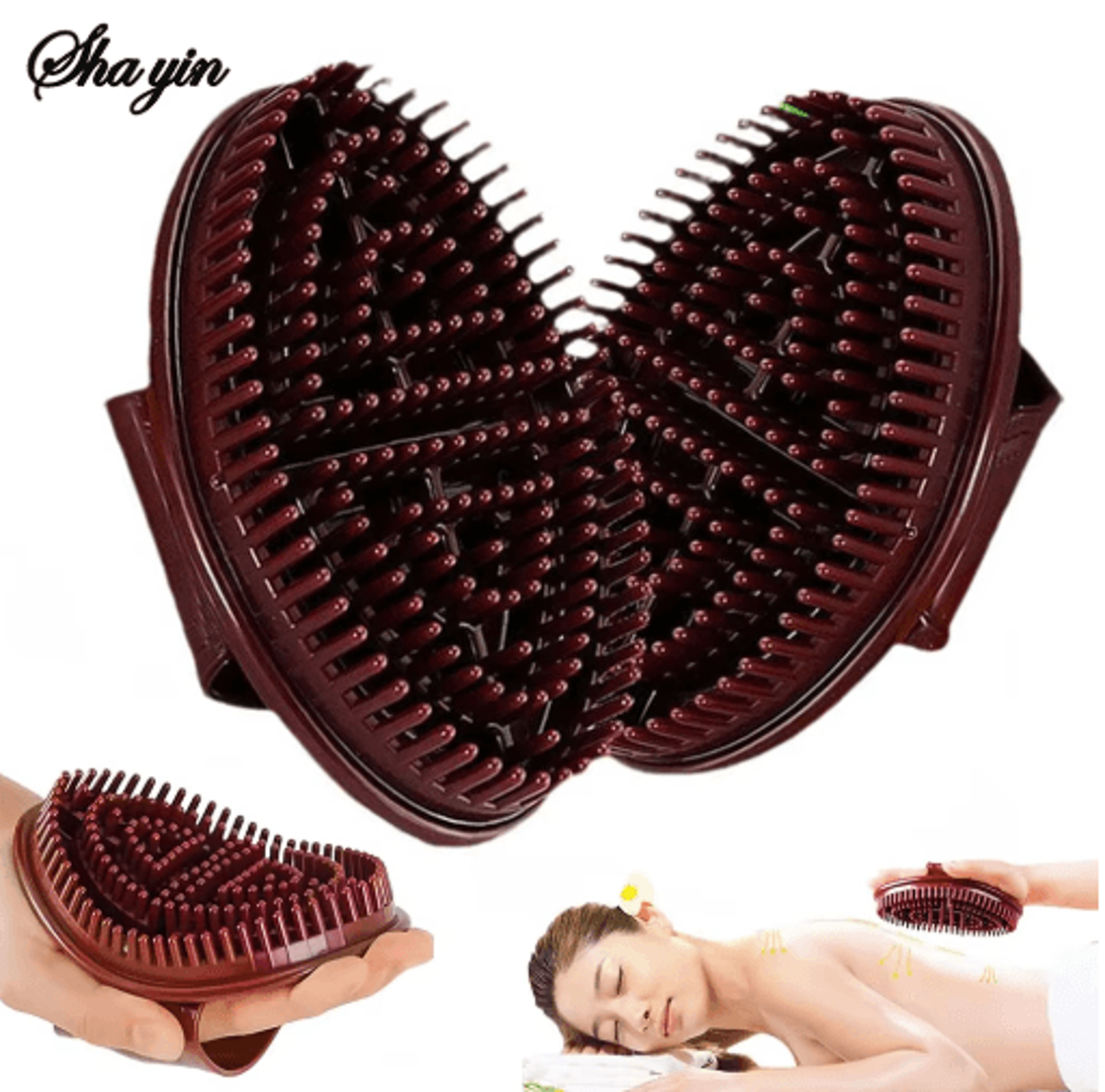 Meridian Slimming Massage Brush Five Elements Silicone Body Scraping Tool 0
