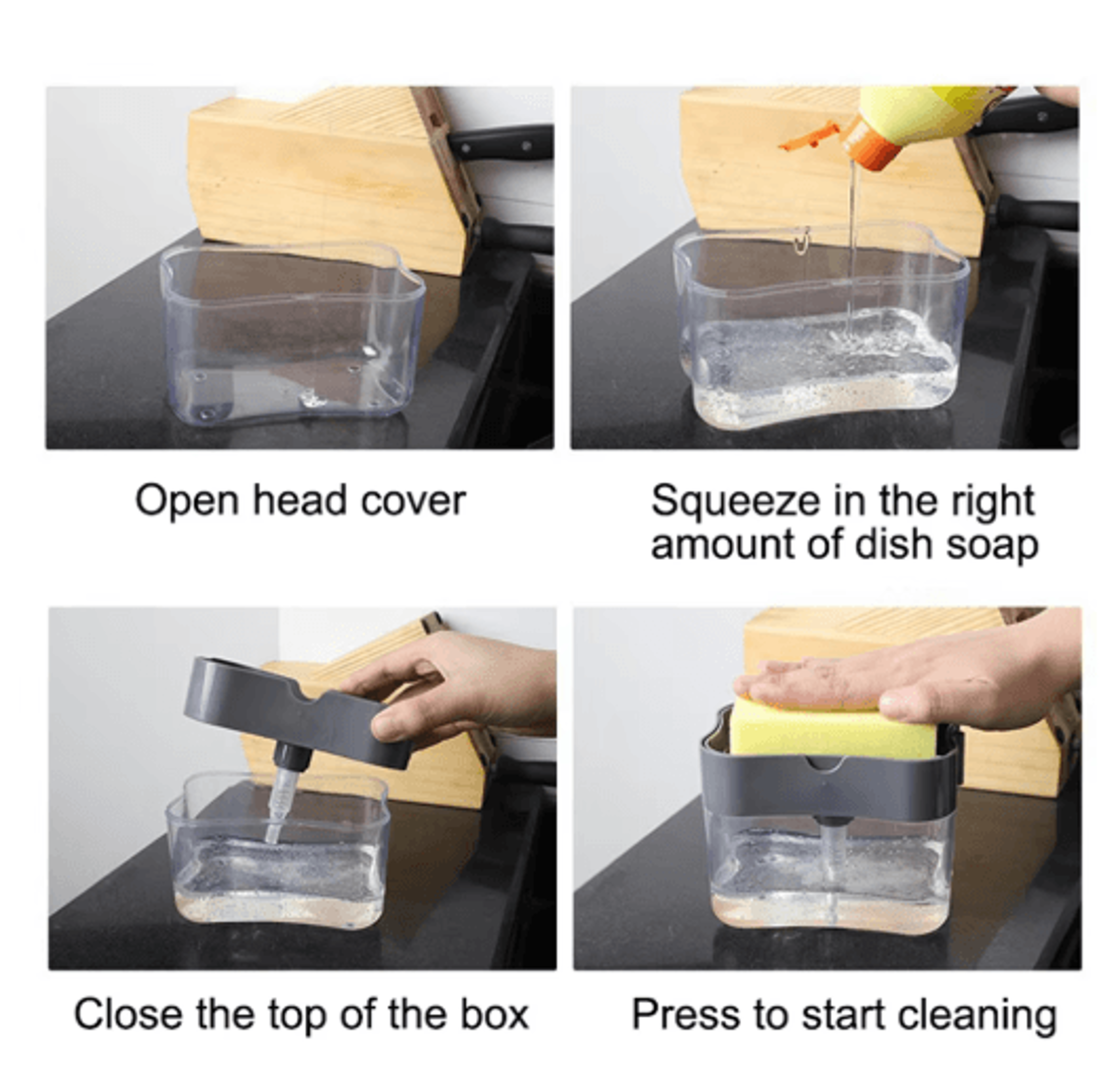 Press Type Dishwashing Brush With Soap Dispenser Automatic Cleaning Pot Brush 5
