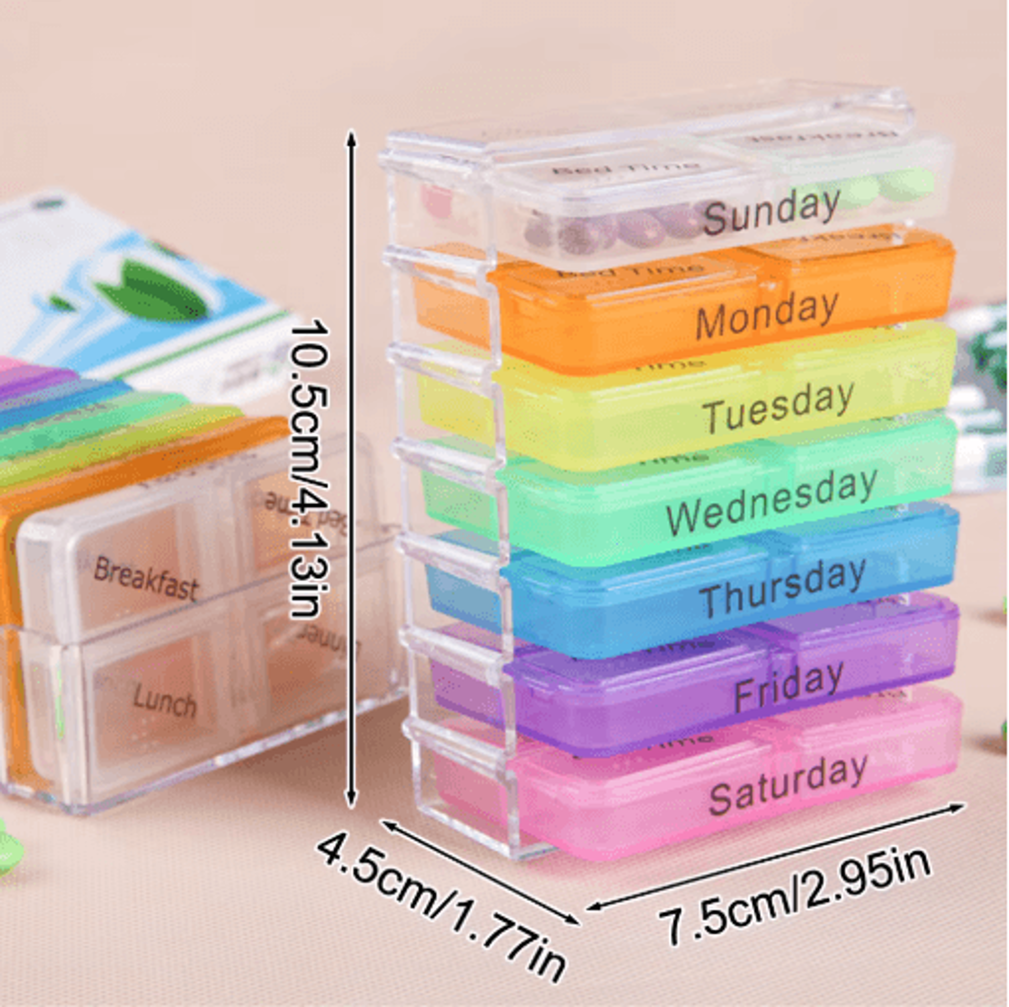 28 Compartment Drawer Style Medicine Organizer Home Health Care Storage Box 3