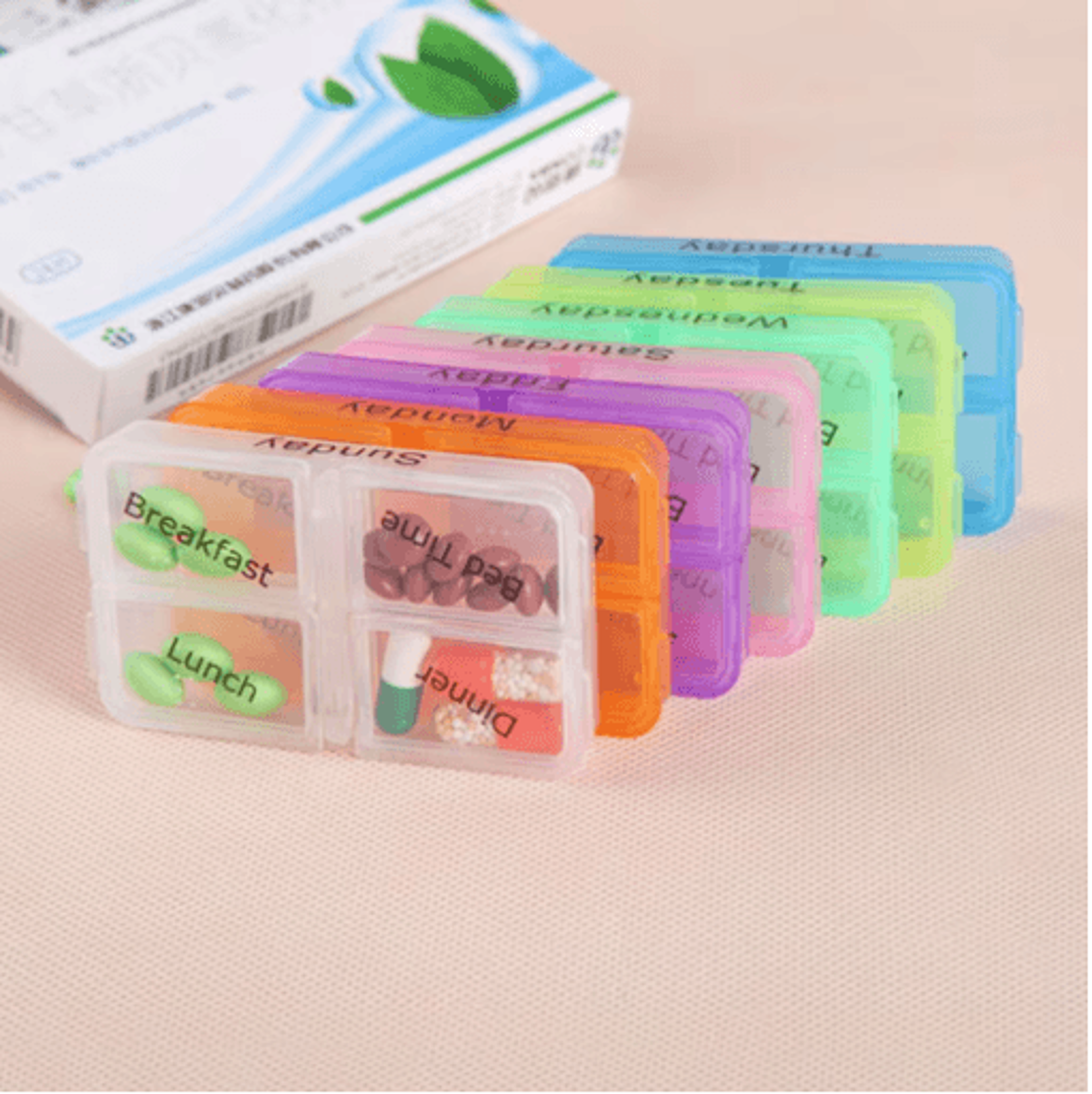 28 Compartment Drawer Style Medicine Organizer Home Health Care Storage Box 5