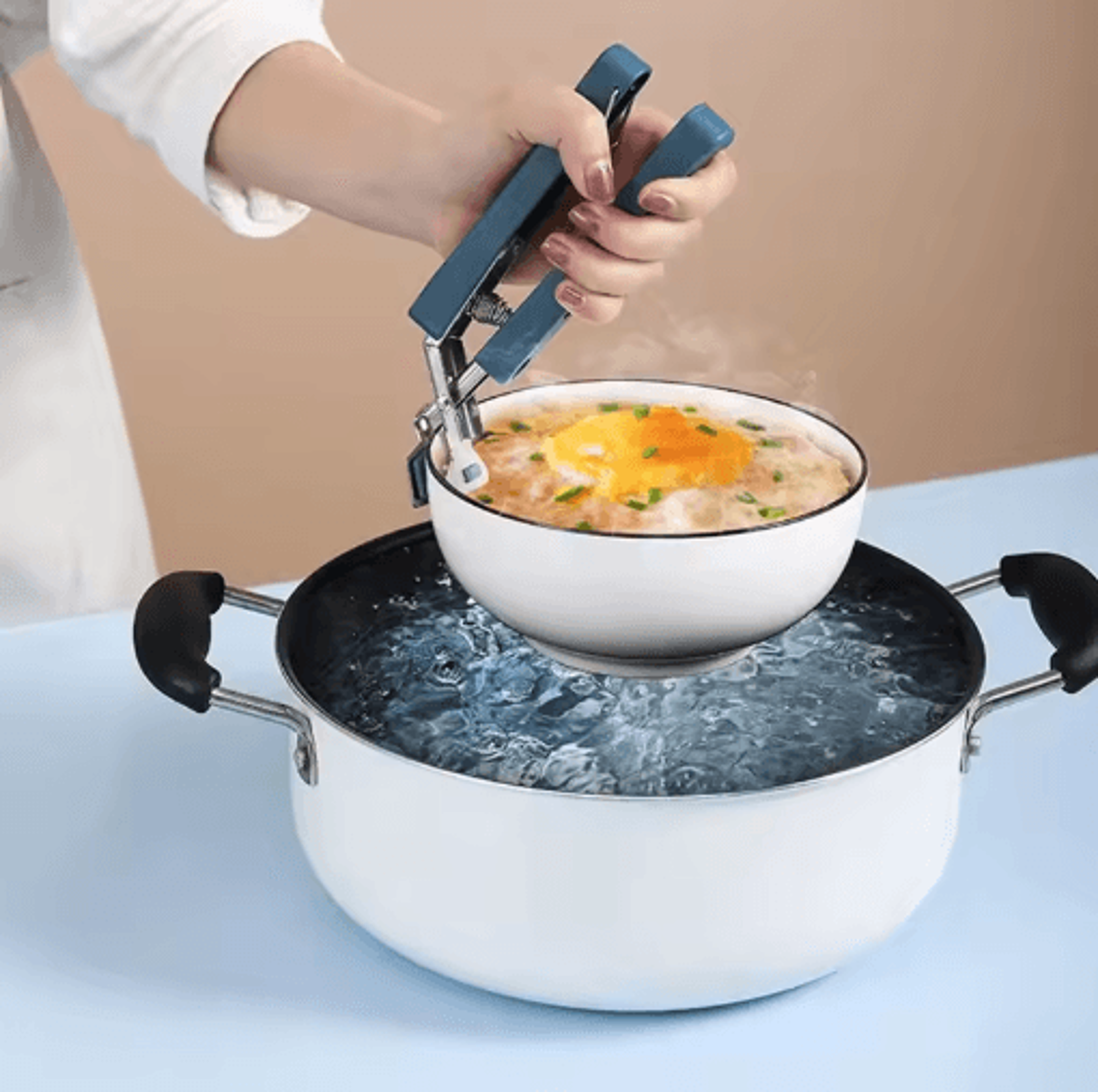 AntiScald Bowl Clamp NonSlip Steaming  Plate Lifting Kitchen Tool 5