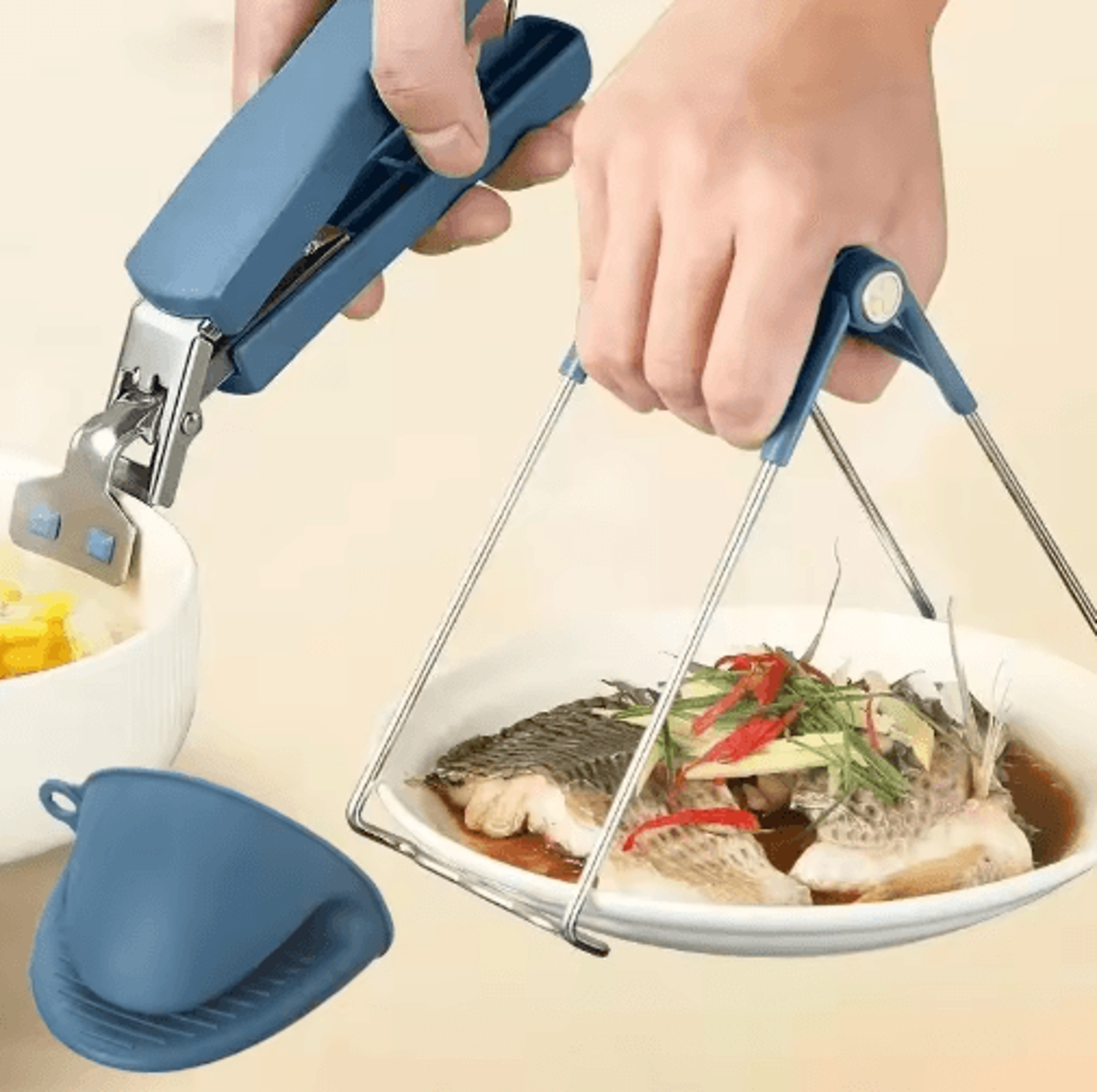 AntiScald Bowl Clamp NonSlip Plate  Steaming Vegetable Lifter 0