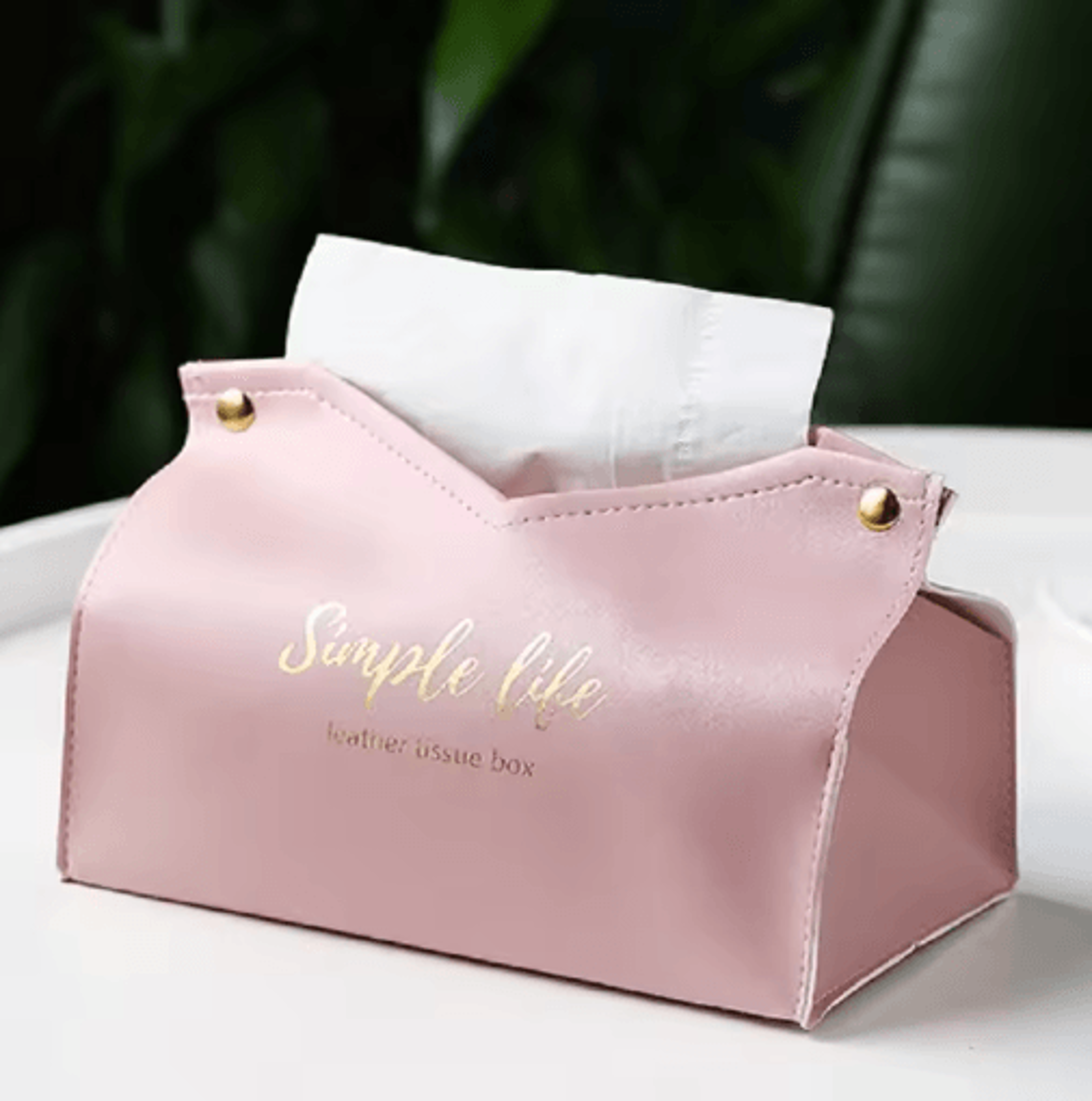 Leather Tissue Box Cover Large Capacity Napkin Holder For Car And Home 1