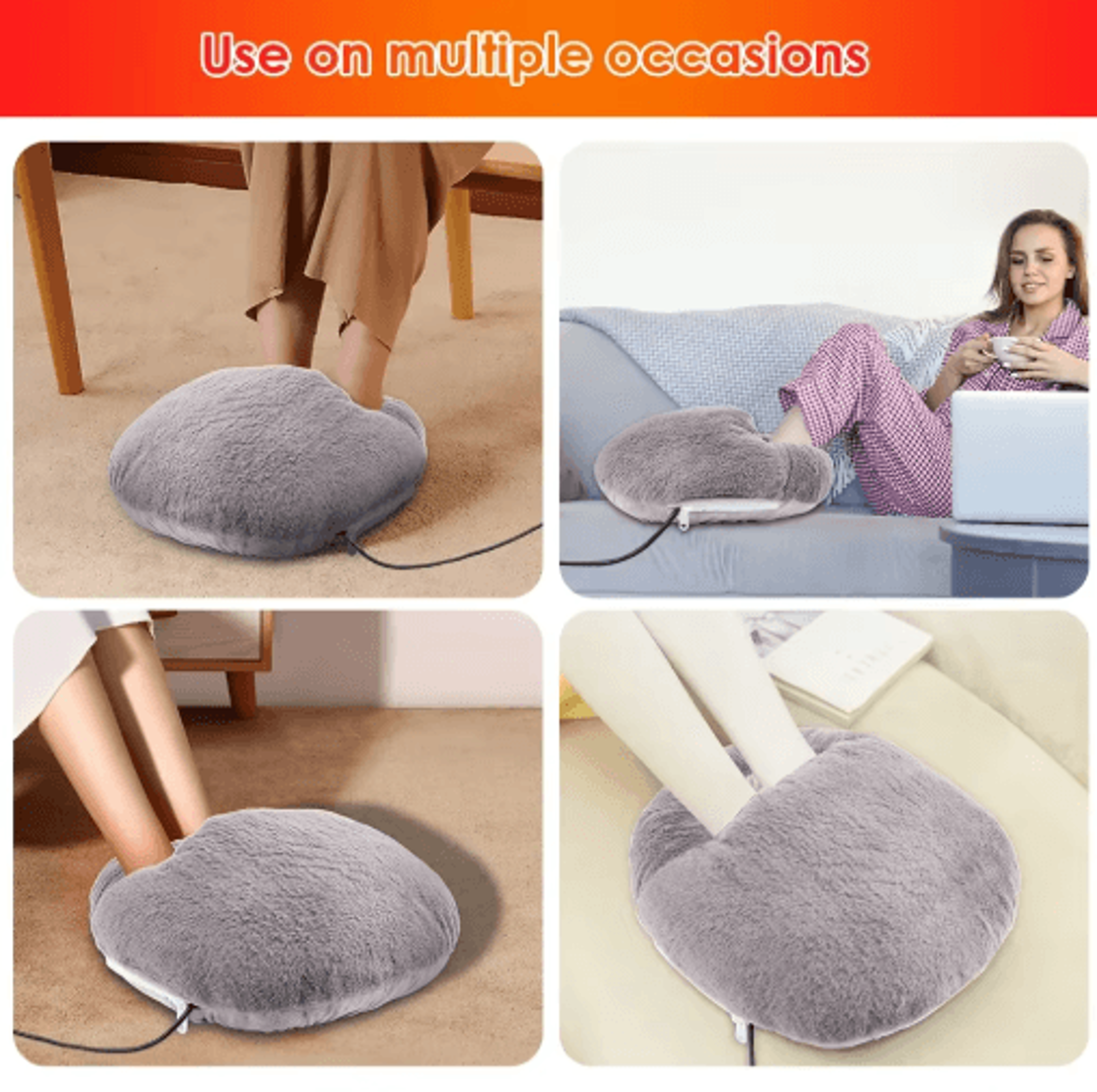 Electric Foot Warmer With Constant Temperature Heating Soft Velvet Washable Feet Heater Pad 5