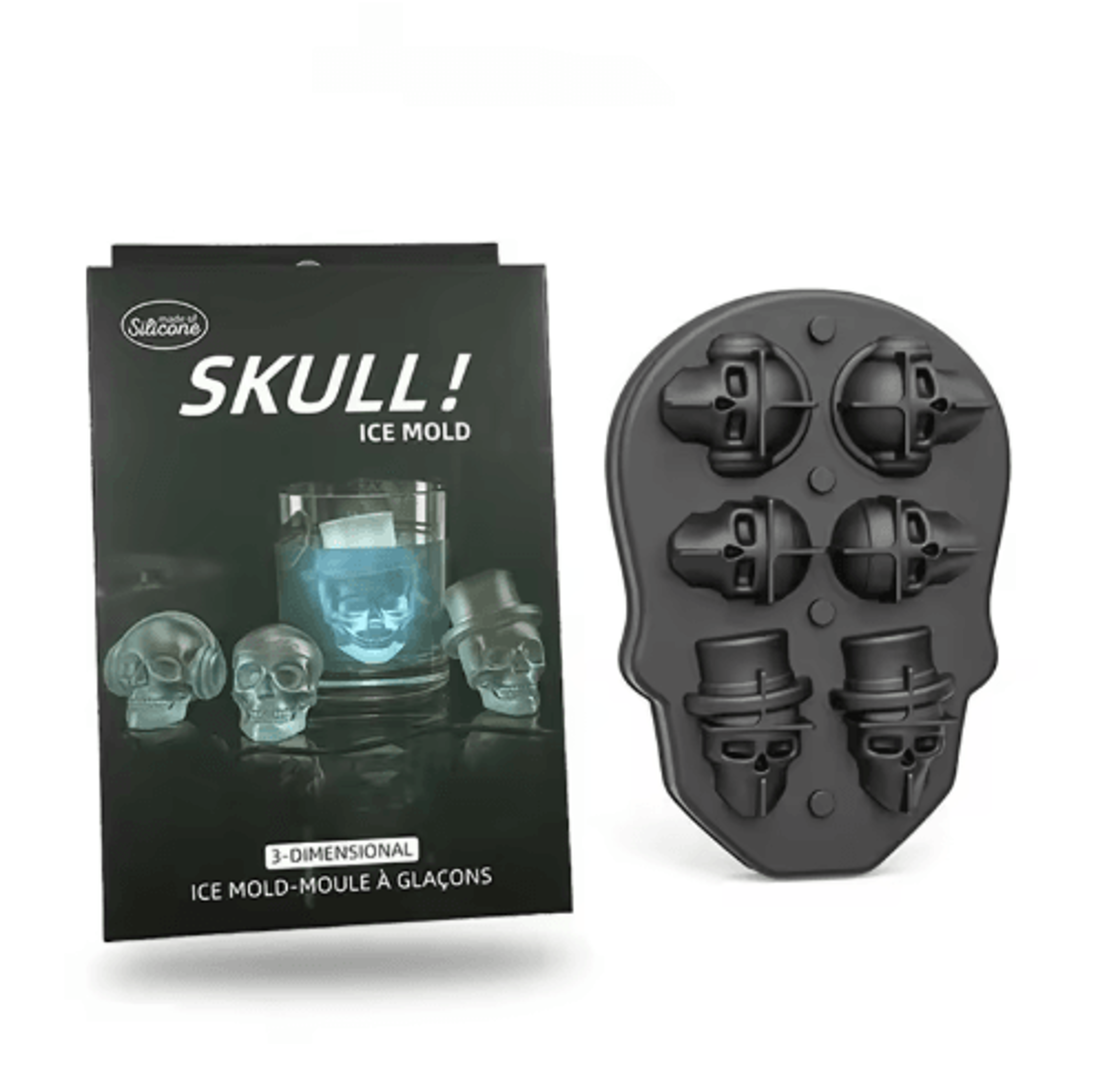 3D Skull Ice Cube Tray  10Cavity Silicone Skull Mold With Funnel For Whiskey  Baking 1