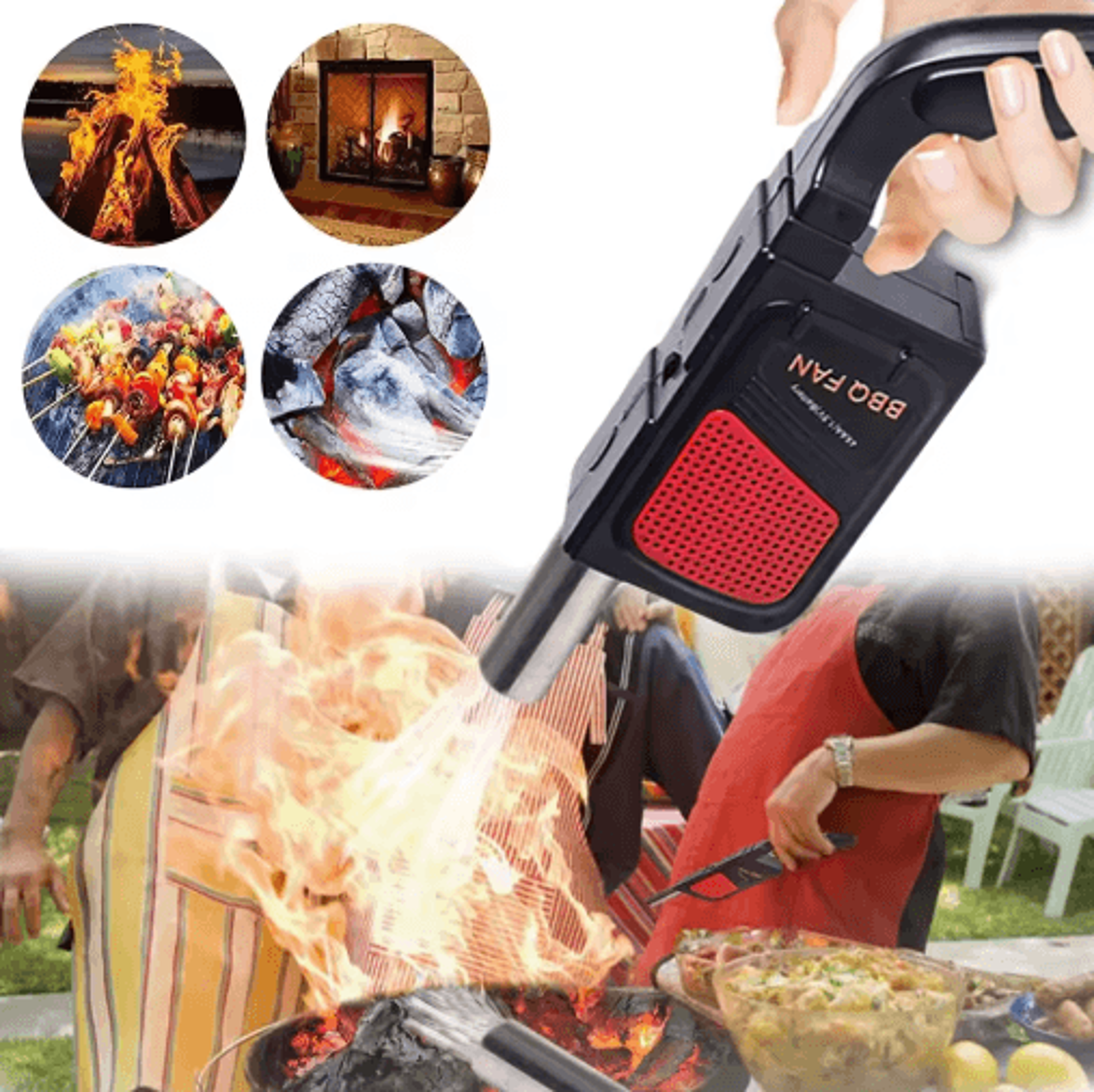 Portable Electric BBQ Air Blower  Handheld Charcoal Grill Fan For Camping  Picnics 0
