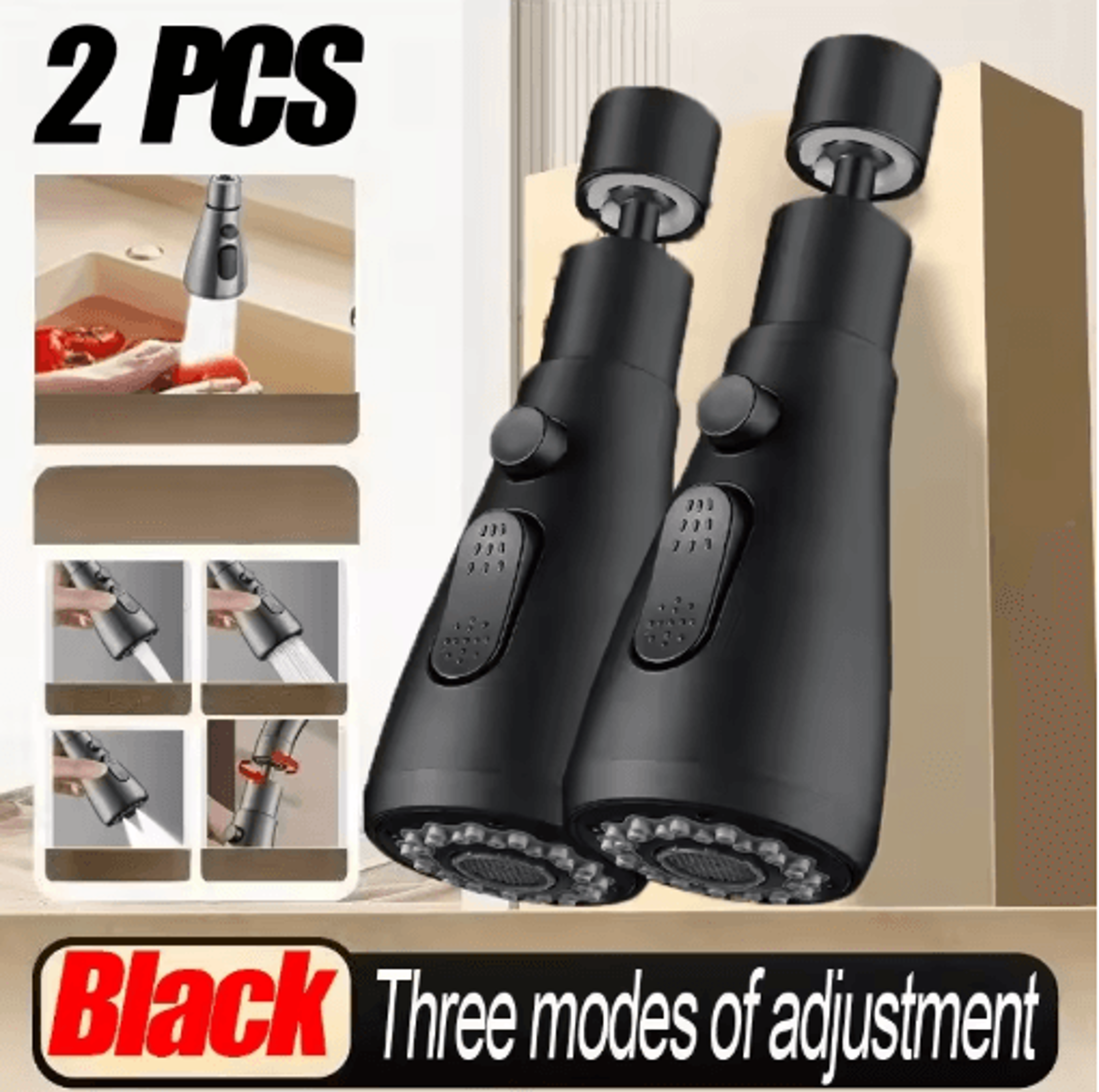 Universal 360 Degree Kitchen Faucet Extender Swivel Sink Aerator Splash Guard 5