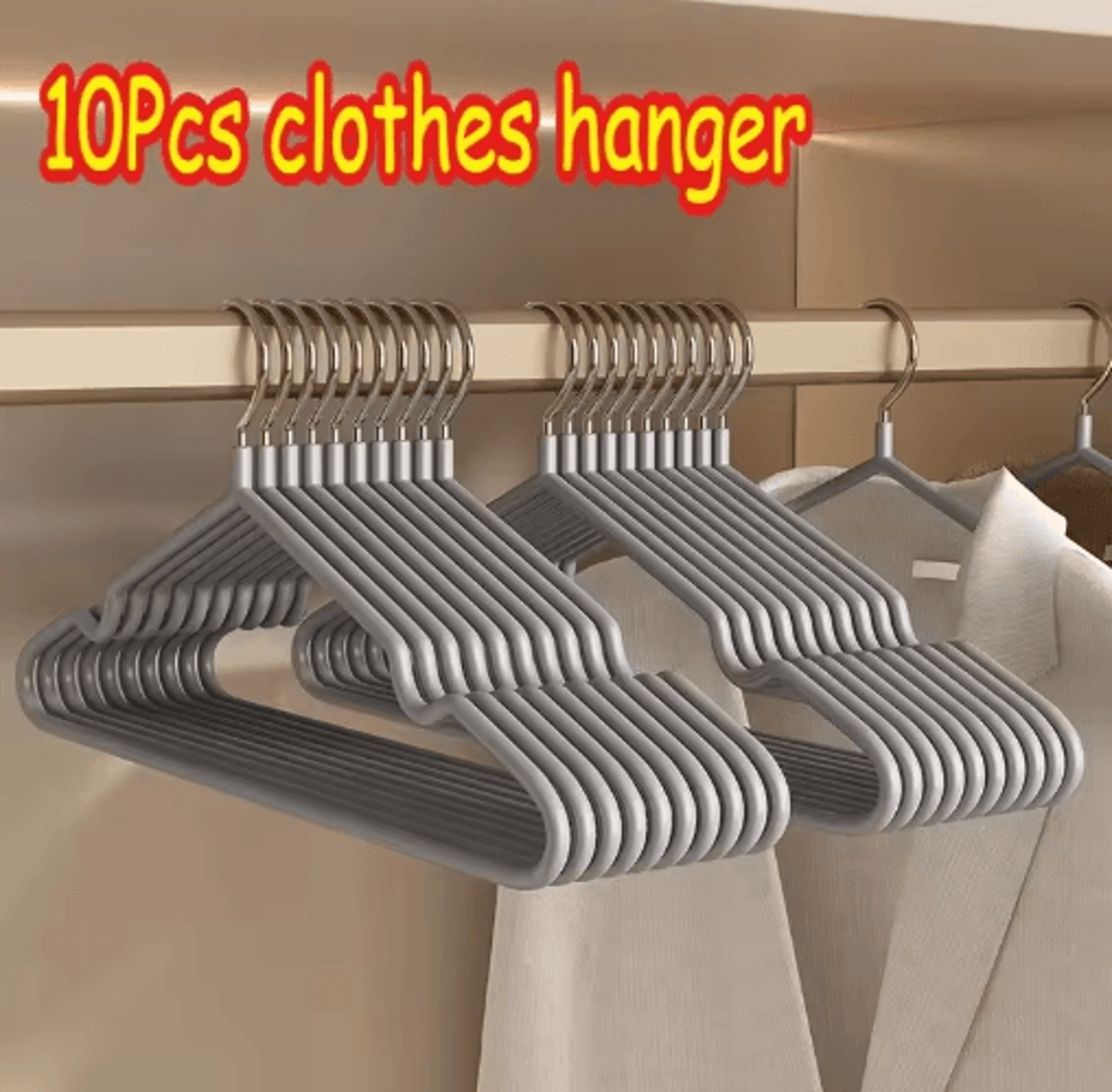 10PCS NonSlip Thick Plastic Clothes Hangers For Daily Drying 2