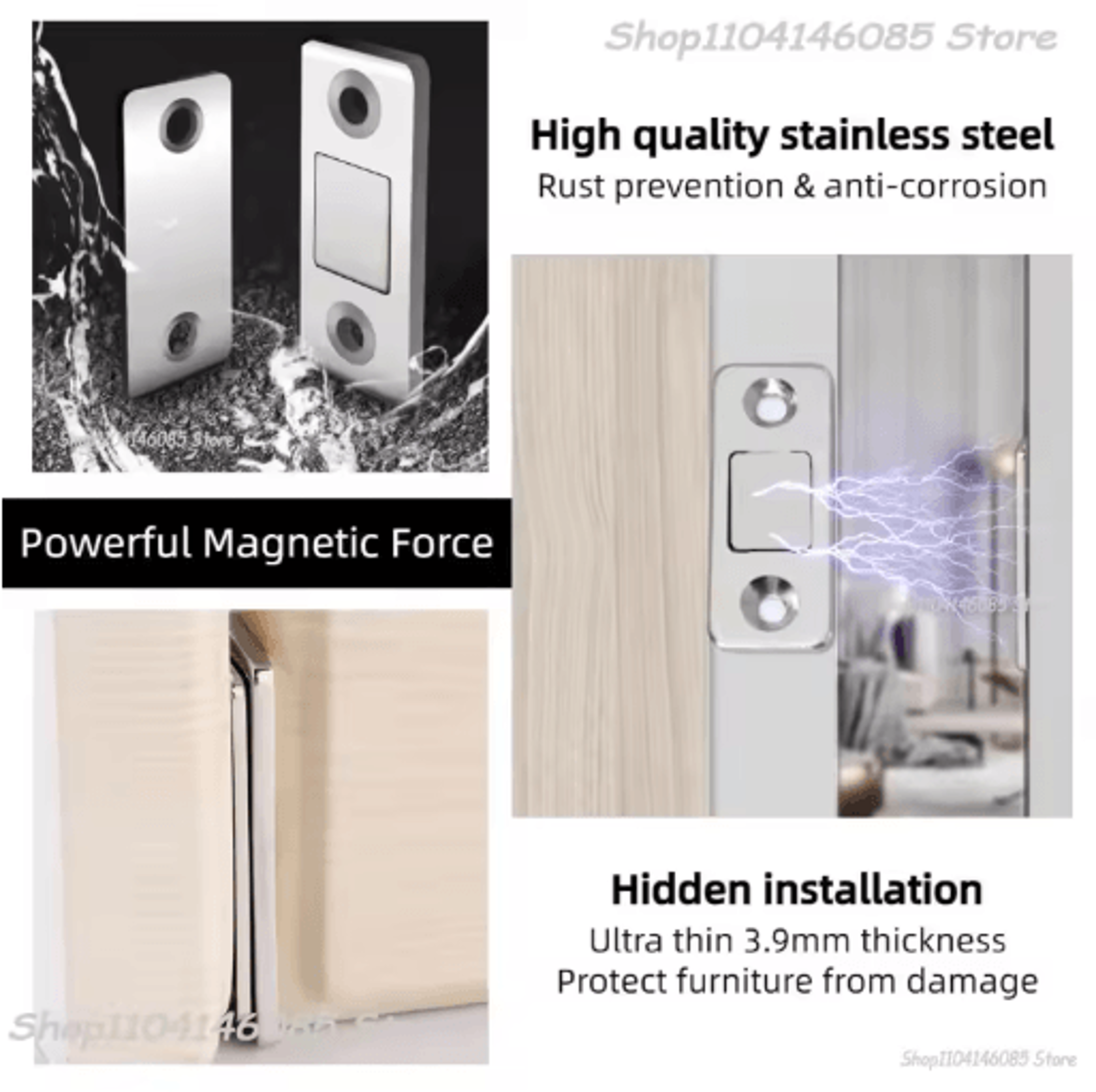 SelfAdhesive Magnetic Cabinet Catch  Invisible Door Latch Solution 14