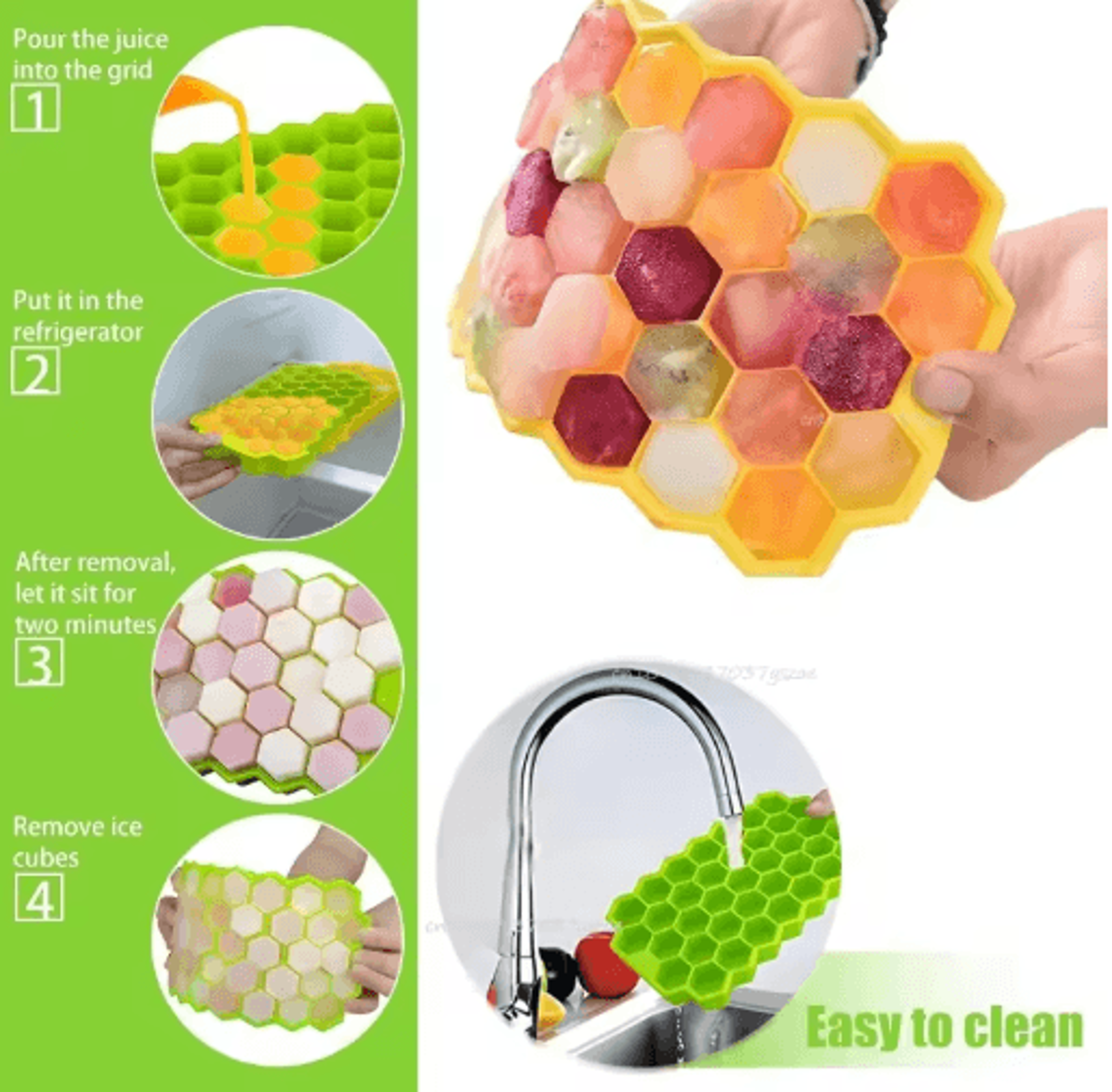 LargeCapacity 148Cube Silicone Ice Tray With Lid  BPA Free Ice Maker 0