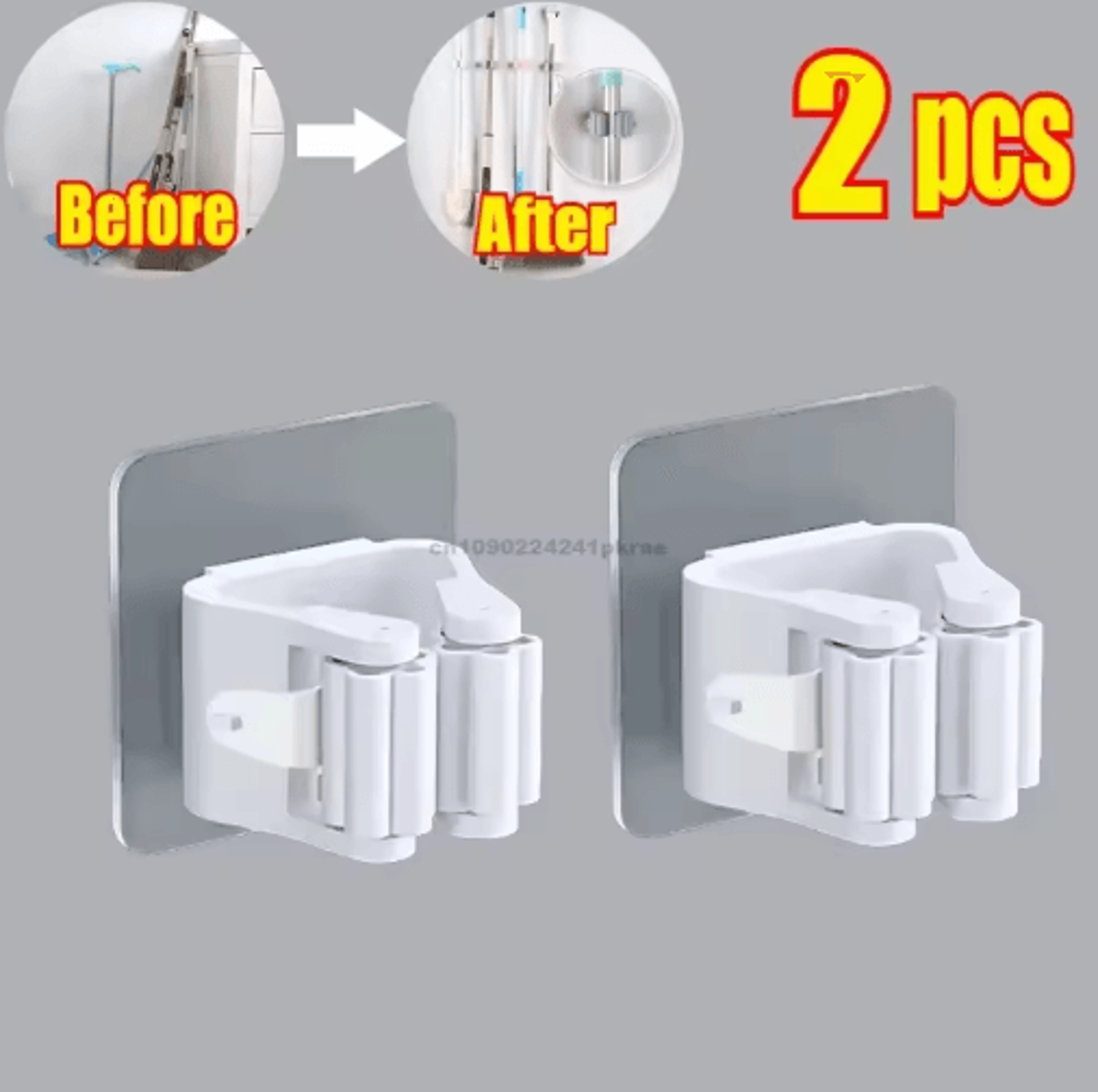 SelfAdhesive Mop  Broom Holder  NoDrill Wall Organizer 2