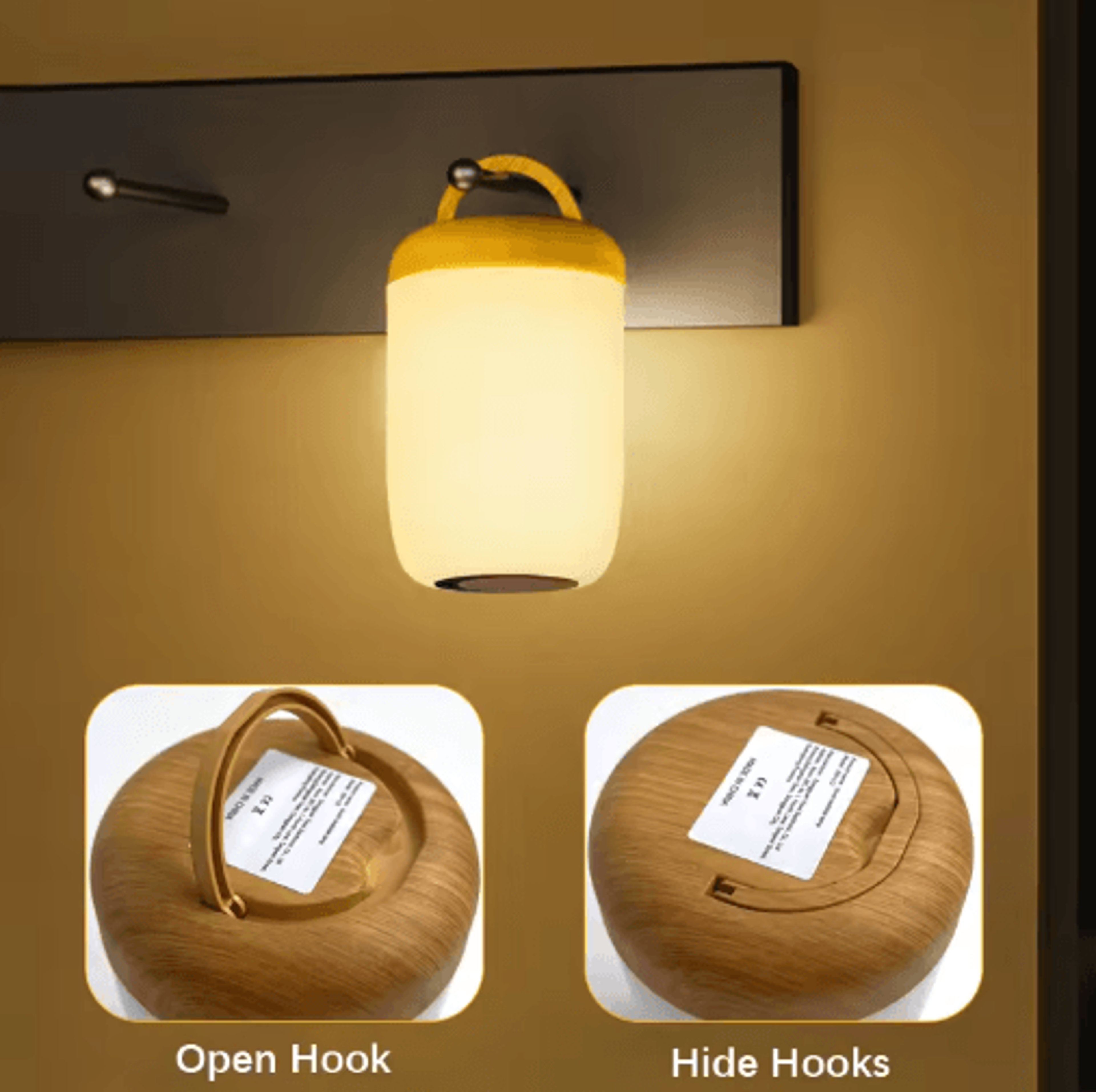 LED Touch Lamp With Dimmable RGB Colors  Wood Grain Base 4