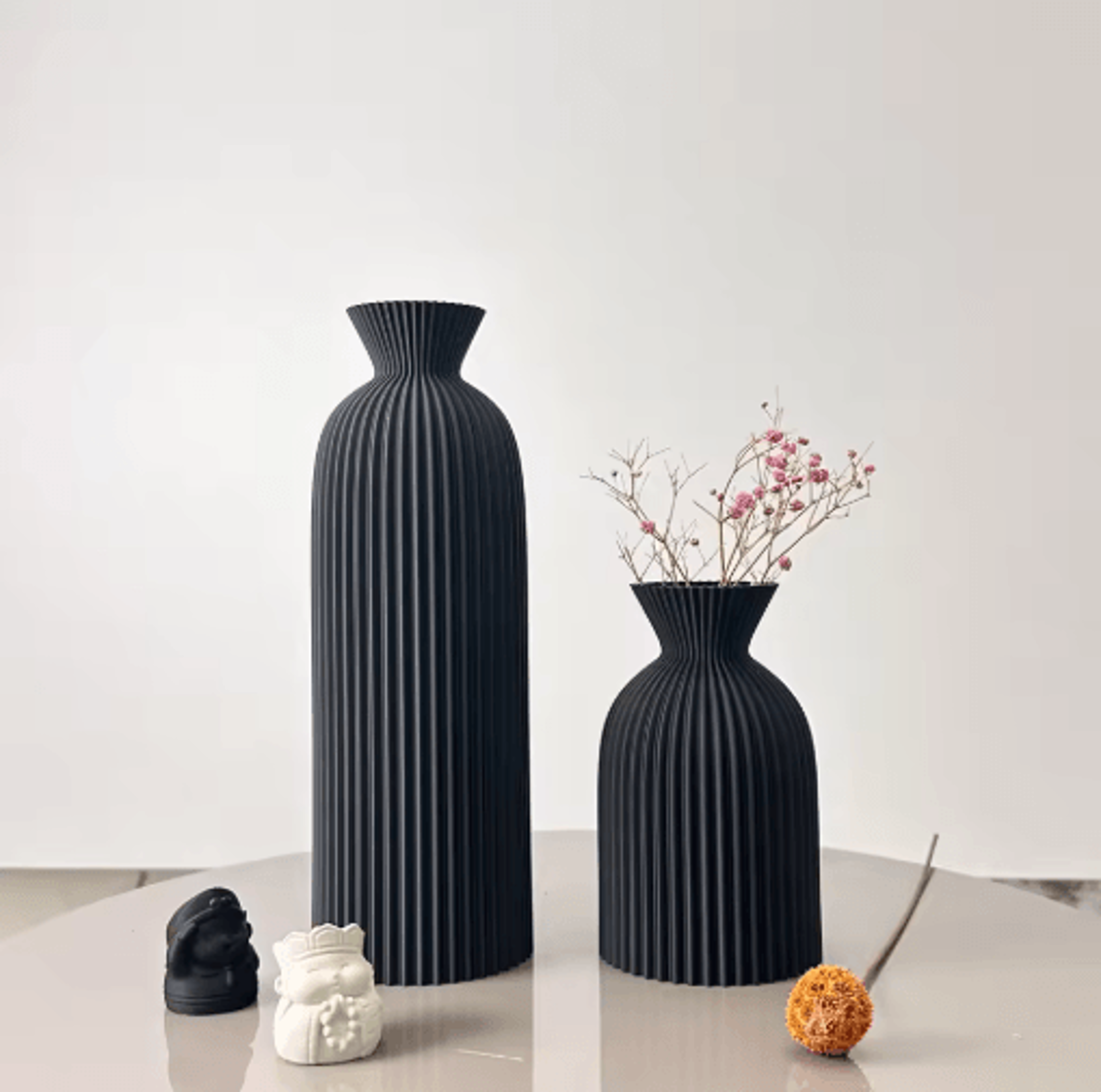 2Piece Wavy Art Dry Vase Set For Home  Office Decor 3