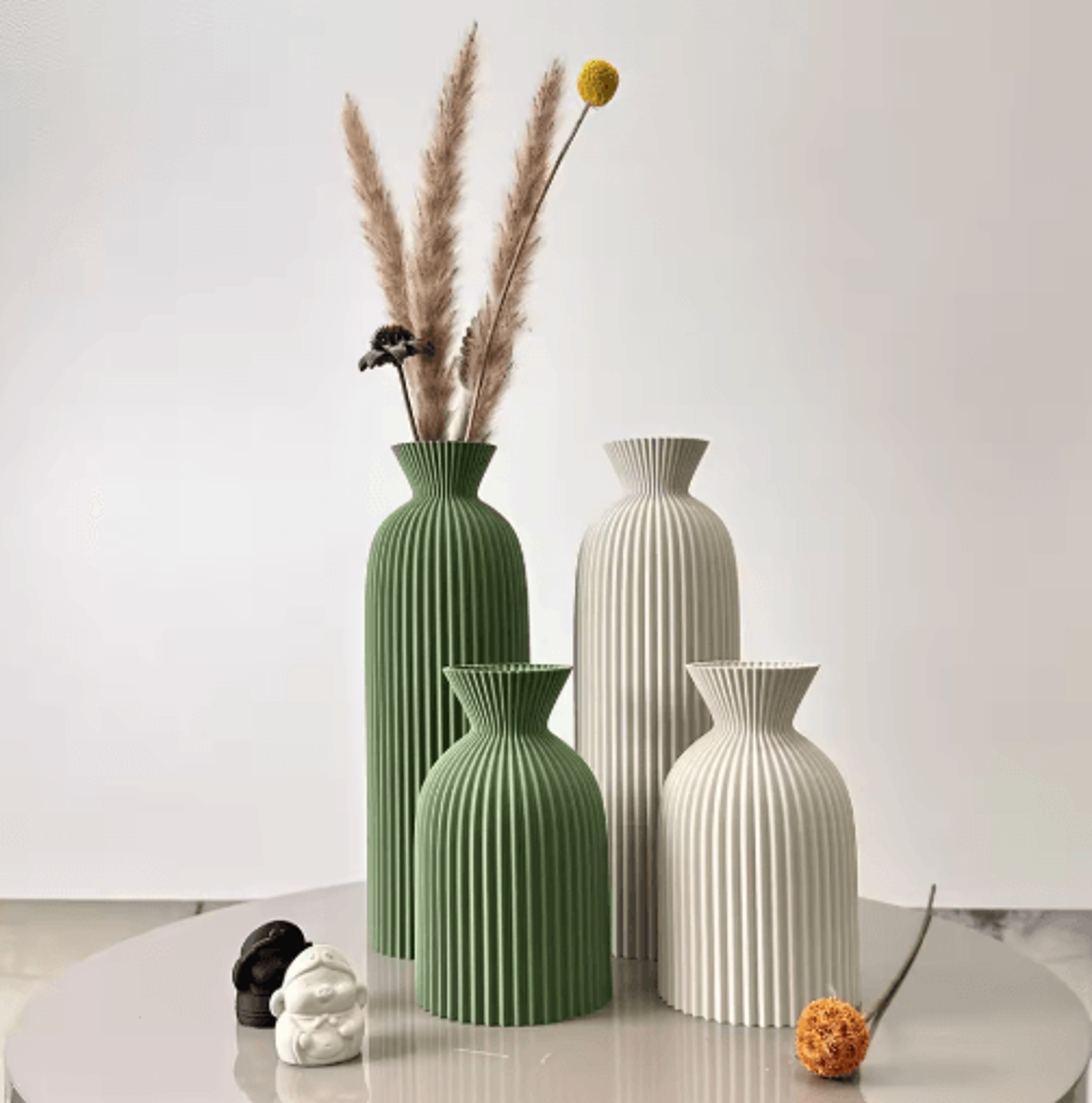 2Piece Wavy Art Dry Vase Set For Home  Office Decor 8