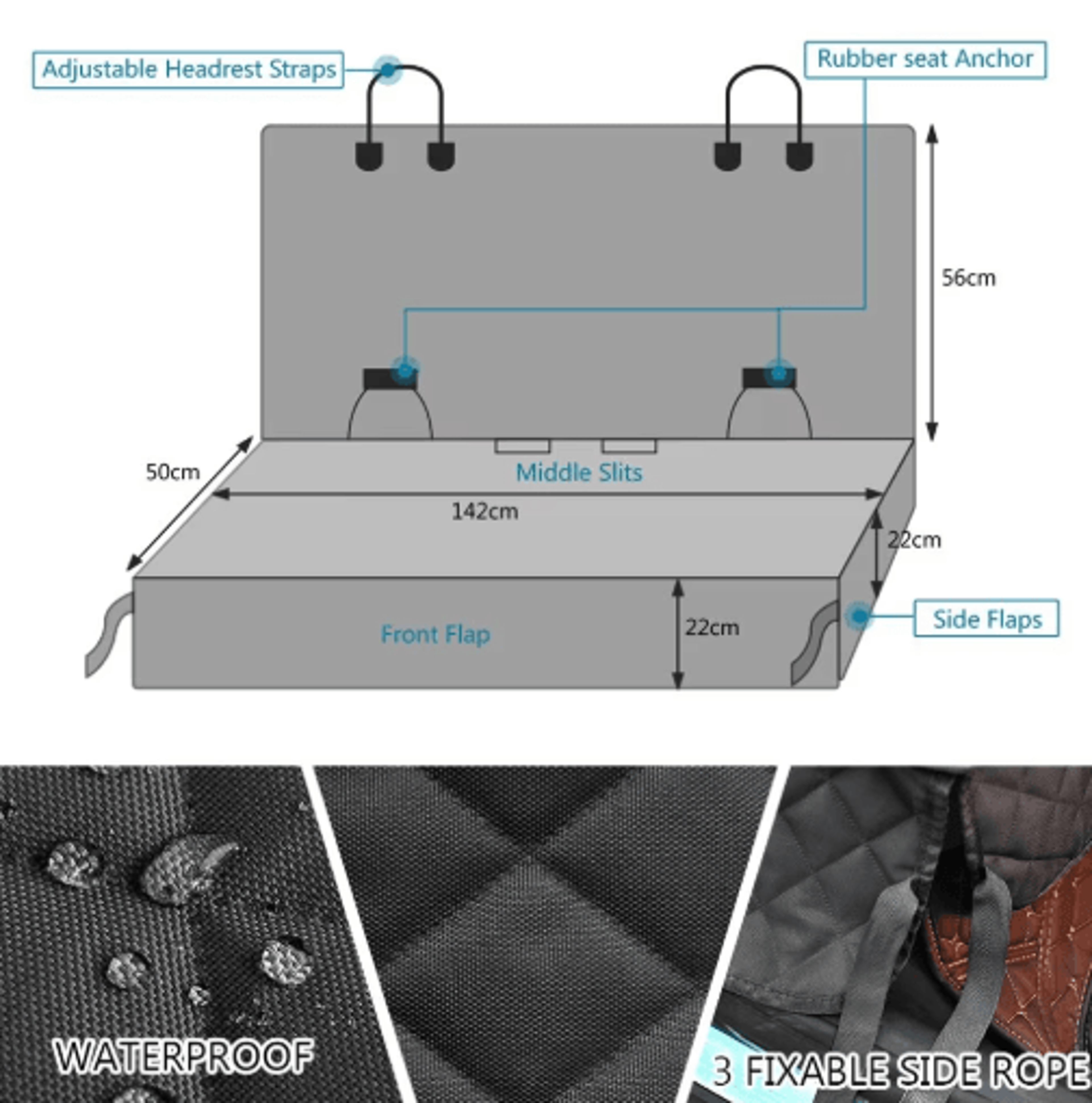 Waterproof Dog Car Seat Cover With ArmrestCompatible Design 7