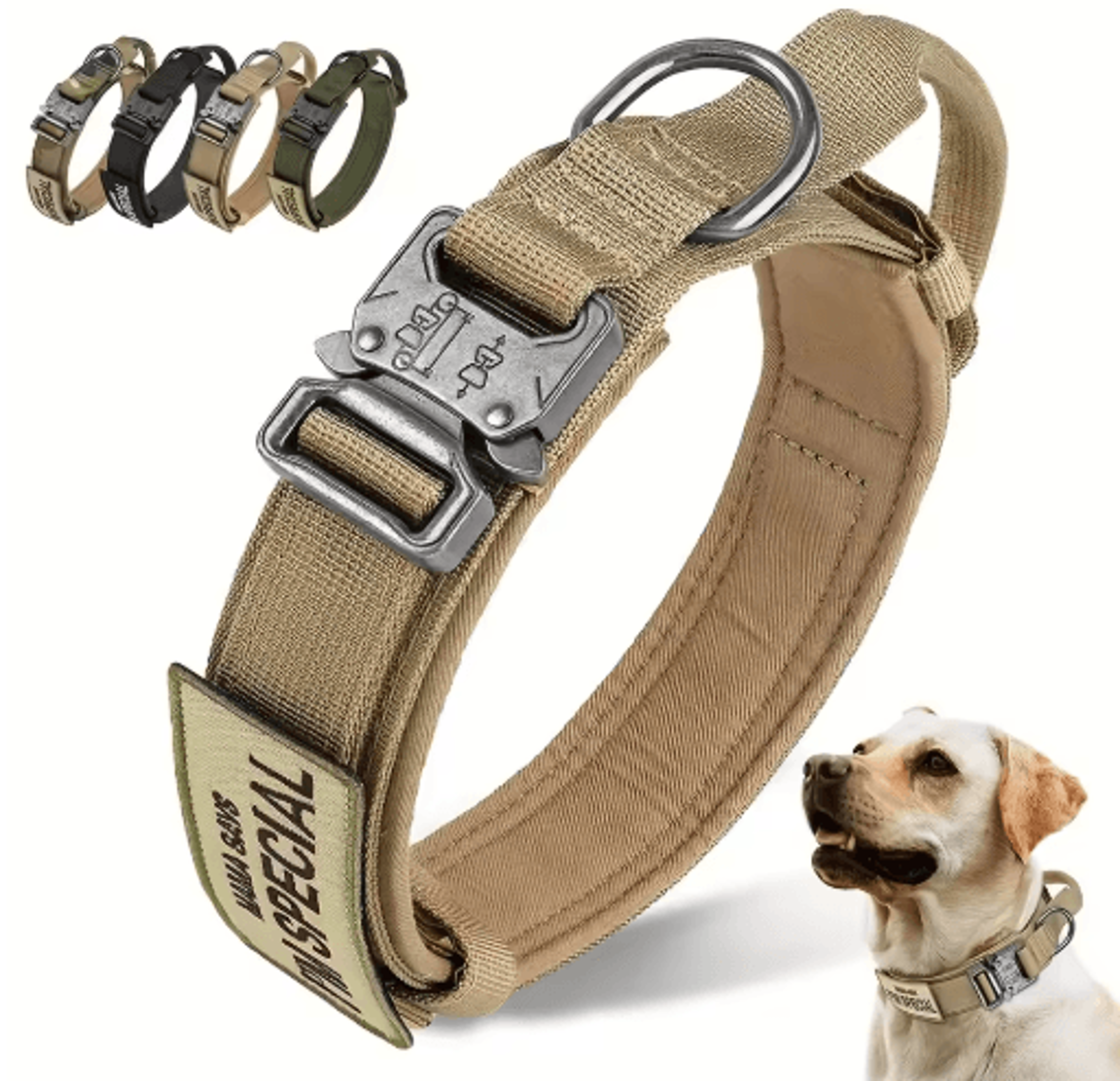 HeavyDuty Tactical Dog Collar With Handle For Training  Walking 13