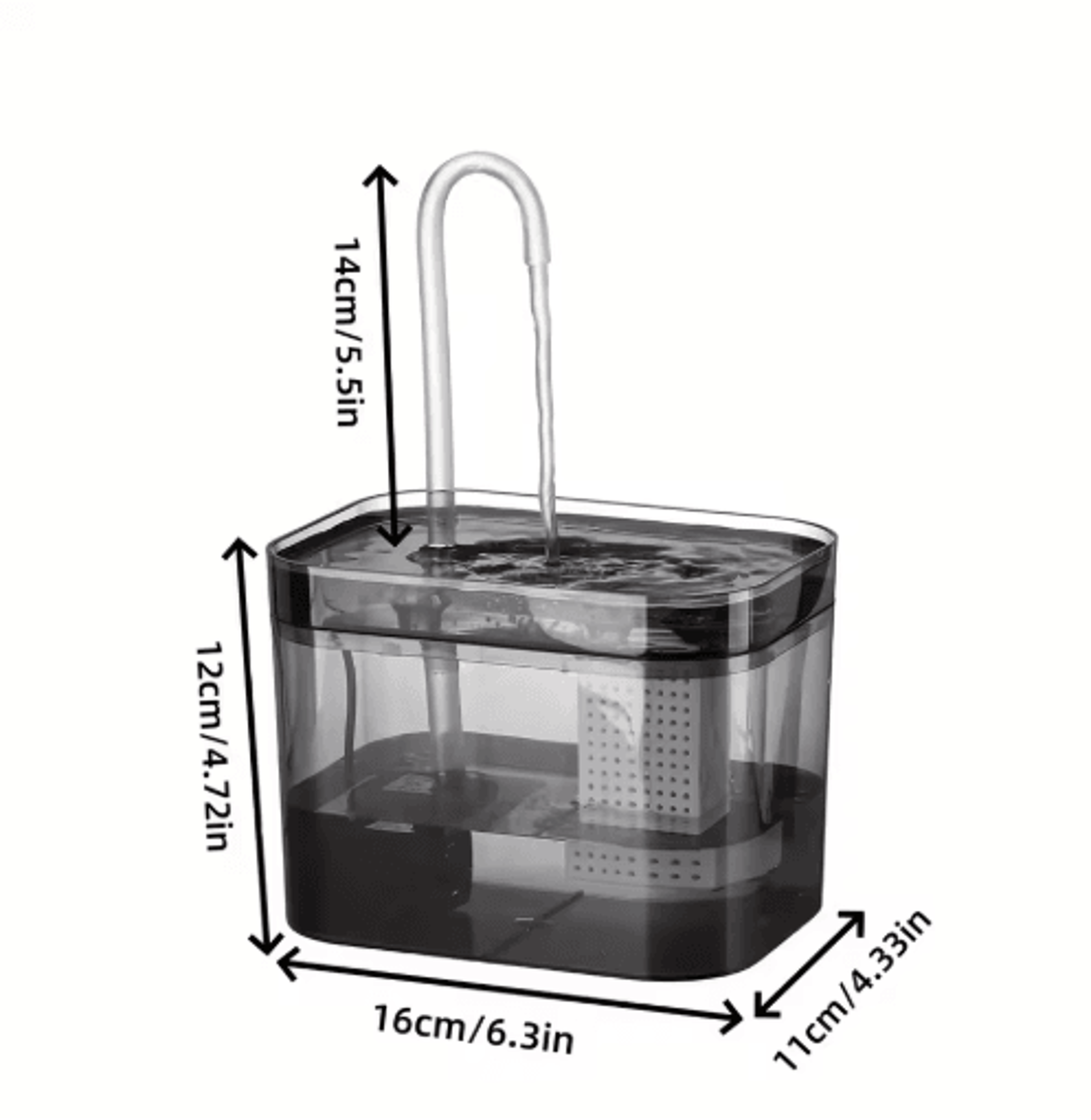 Premium UltraQuiet USB Cat Water Fountain Automatic Recirculating Pet Drinker 5