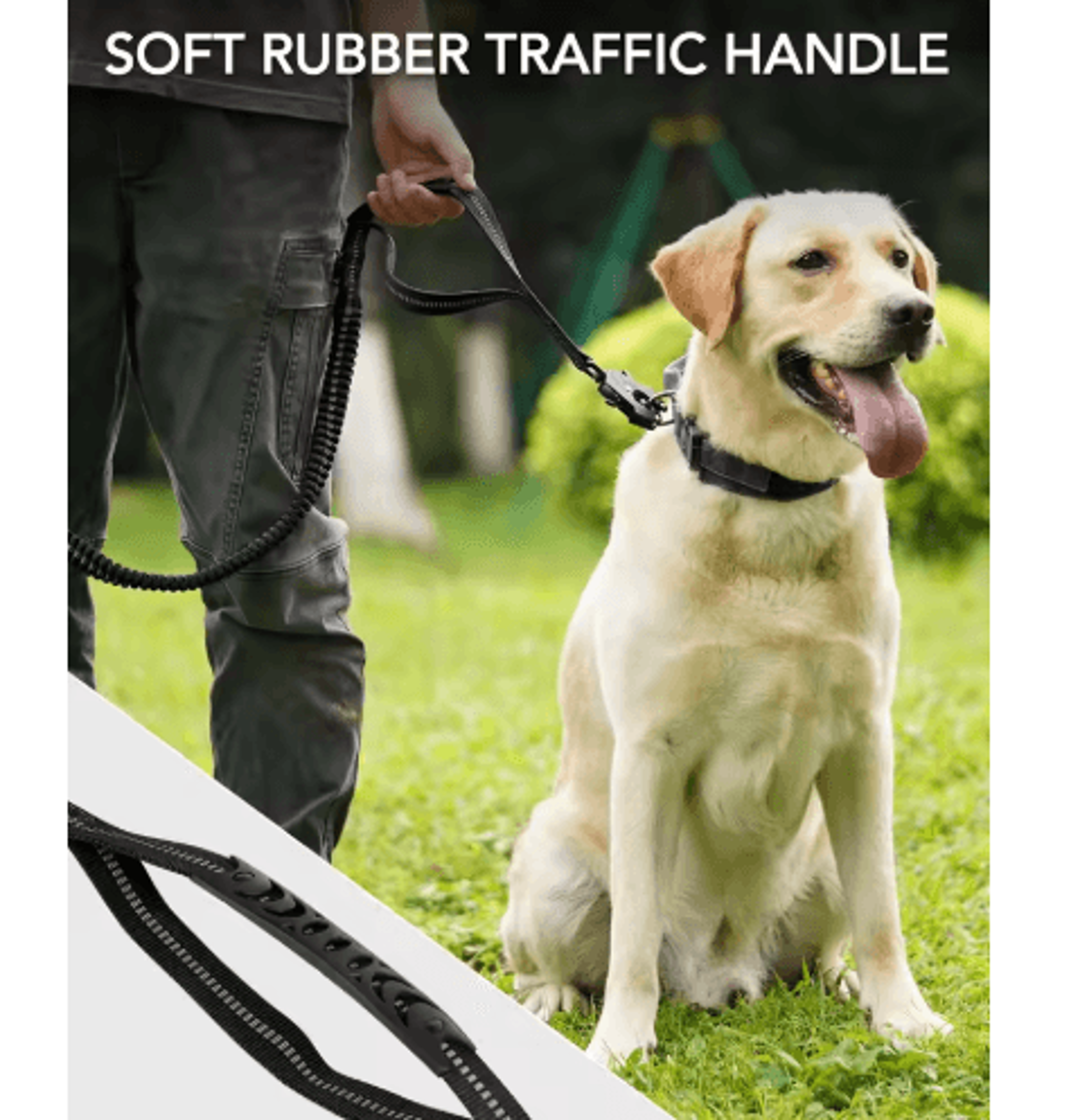 HeavyDuty Tactical Dog Leash With Shock Absorber  Dual Padded Handles 10