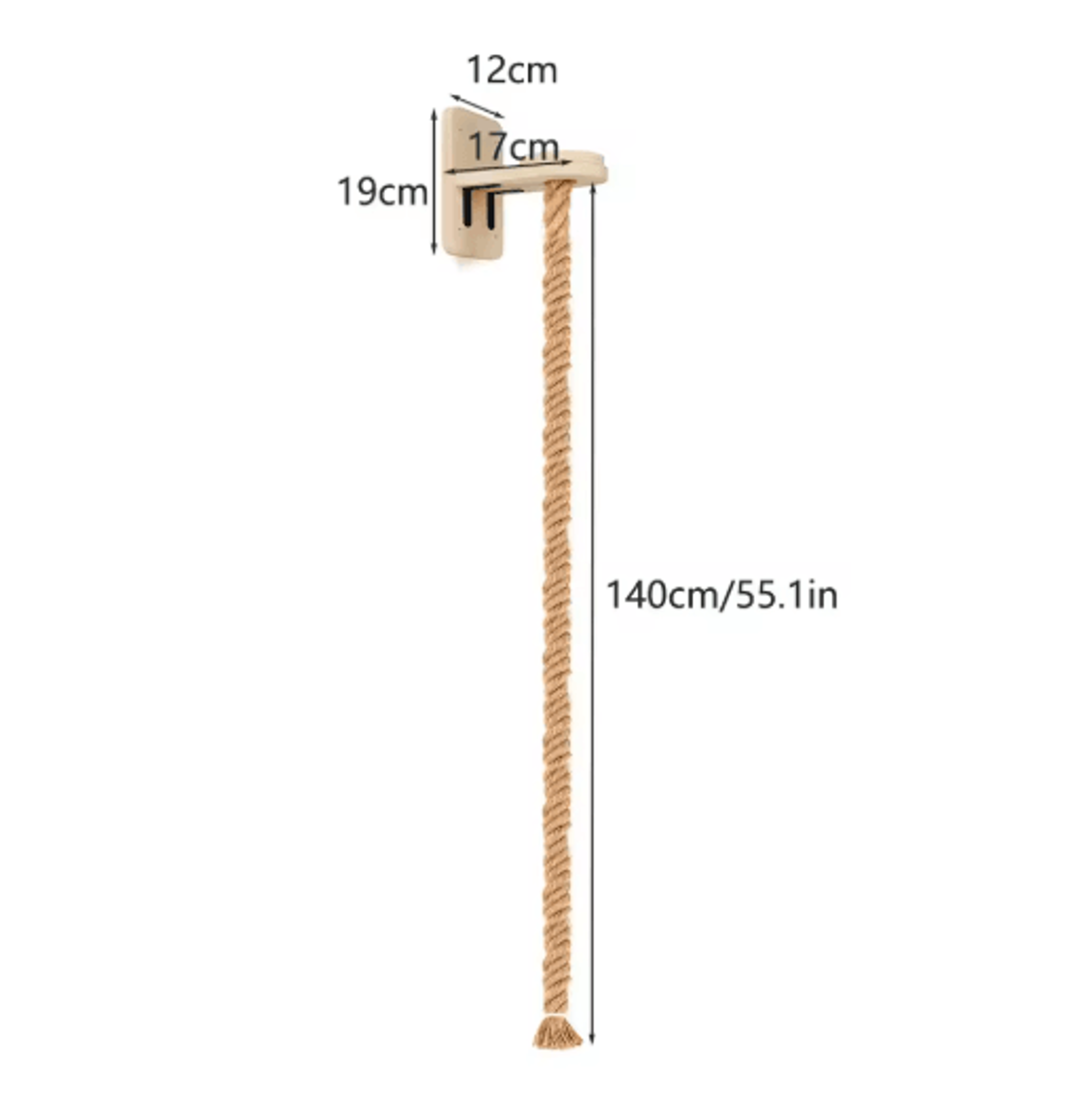 140cm WallMounted Sisal Rope Cat Climber Tree Vertical Jungle Gym  Cat Scratching Post For Indoor C 1